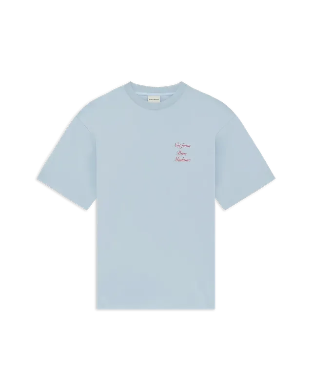Drôle De Monsieur Slogan Calligraphy T-Shirt hellblau Baumwolle