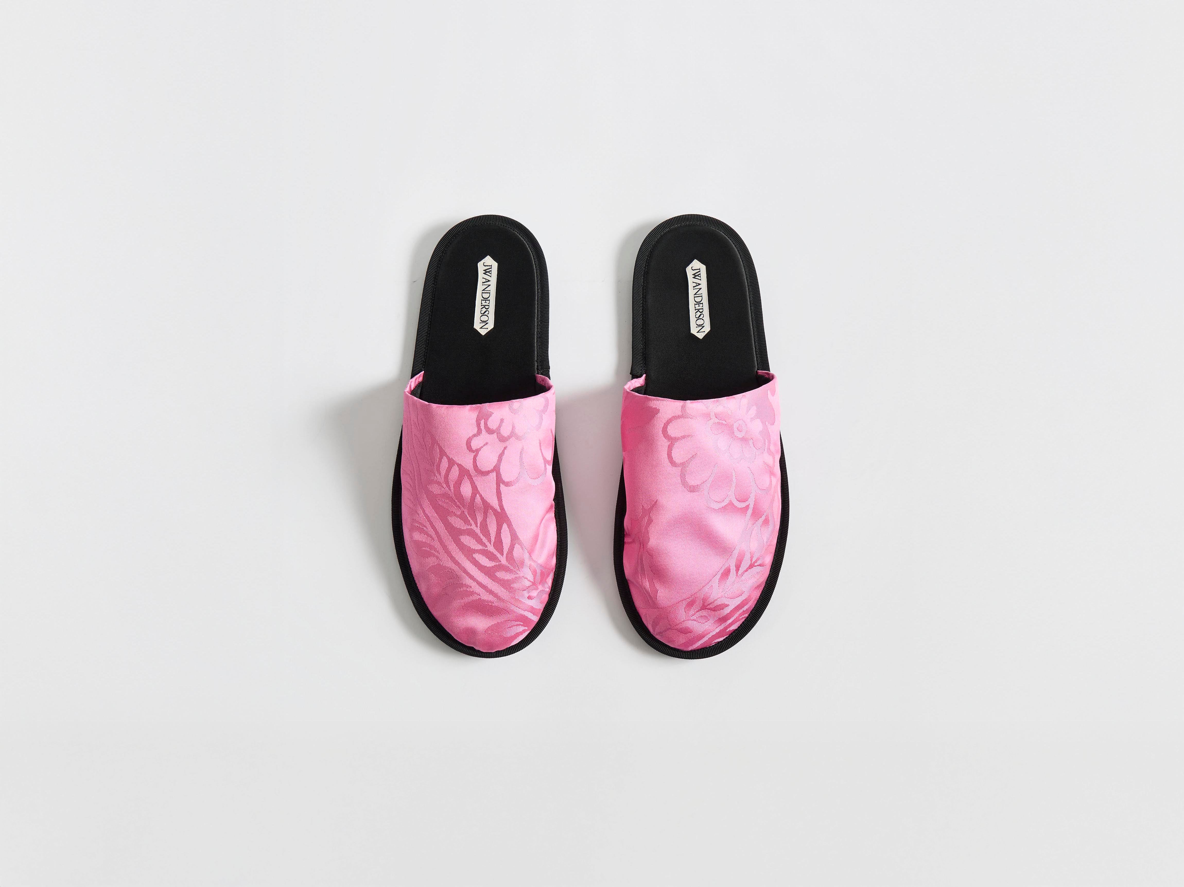 J.W.Anderson Shoes Close Toe Slides Camellia Rosa Seide