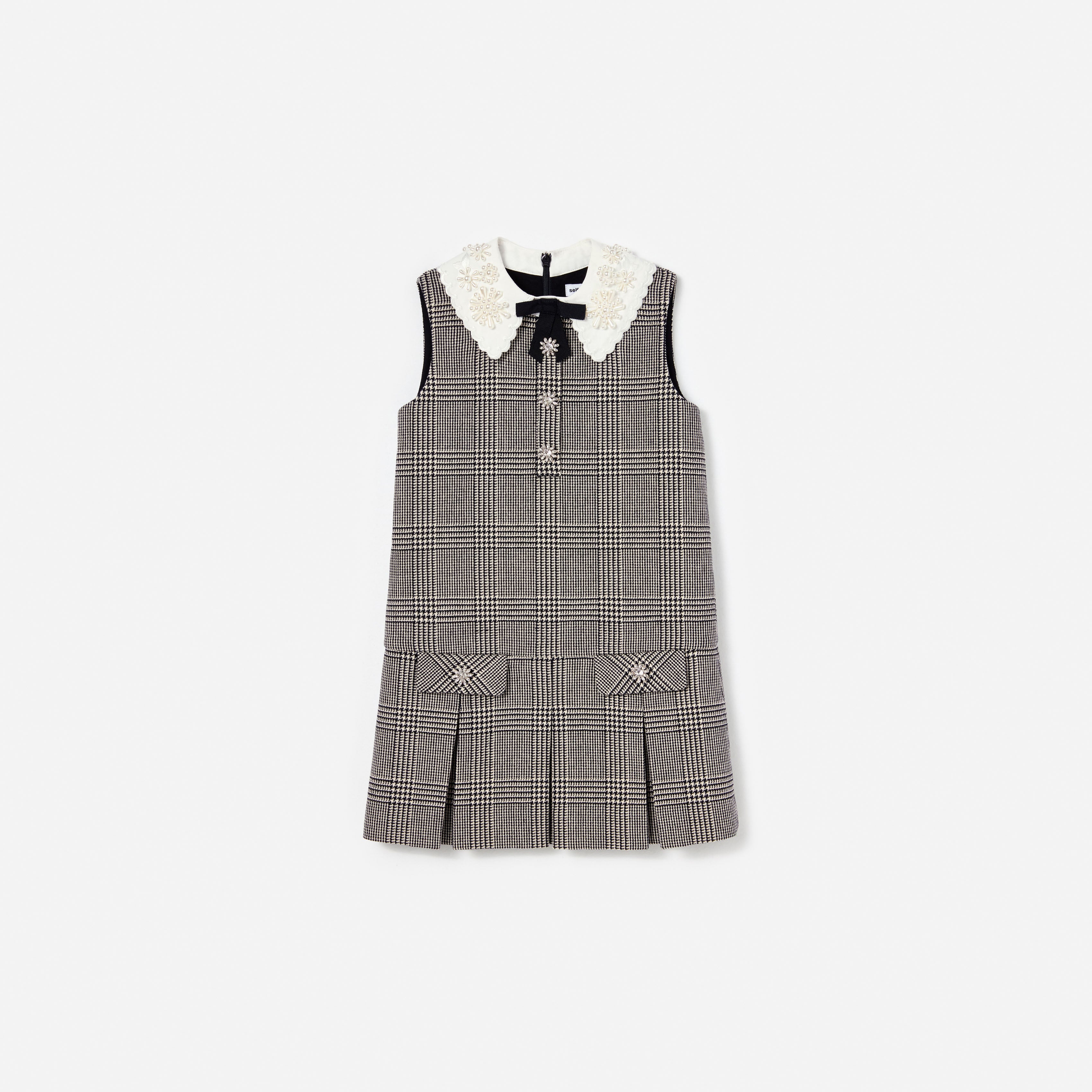 Self Portrait Black Check Kinderkleid Schwarz Kariert
