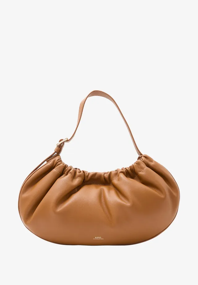 A.P.C. Ninon Hoop Tasche Lederoptik braun TU Schulter