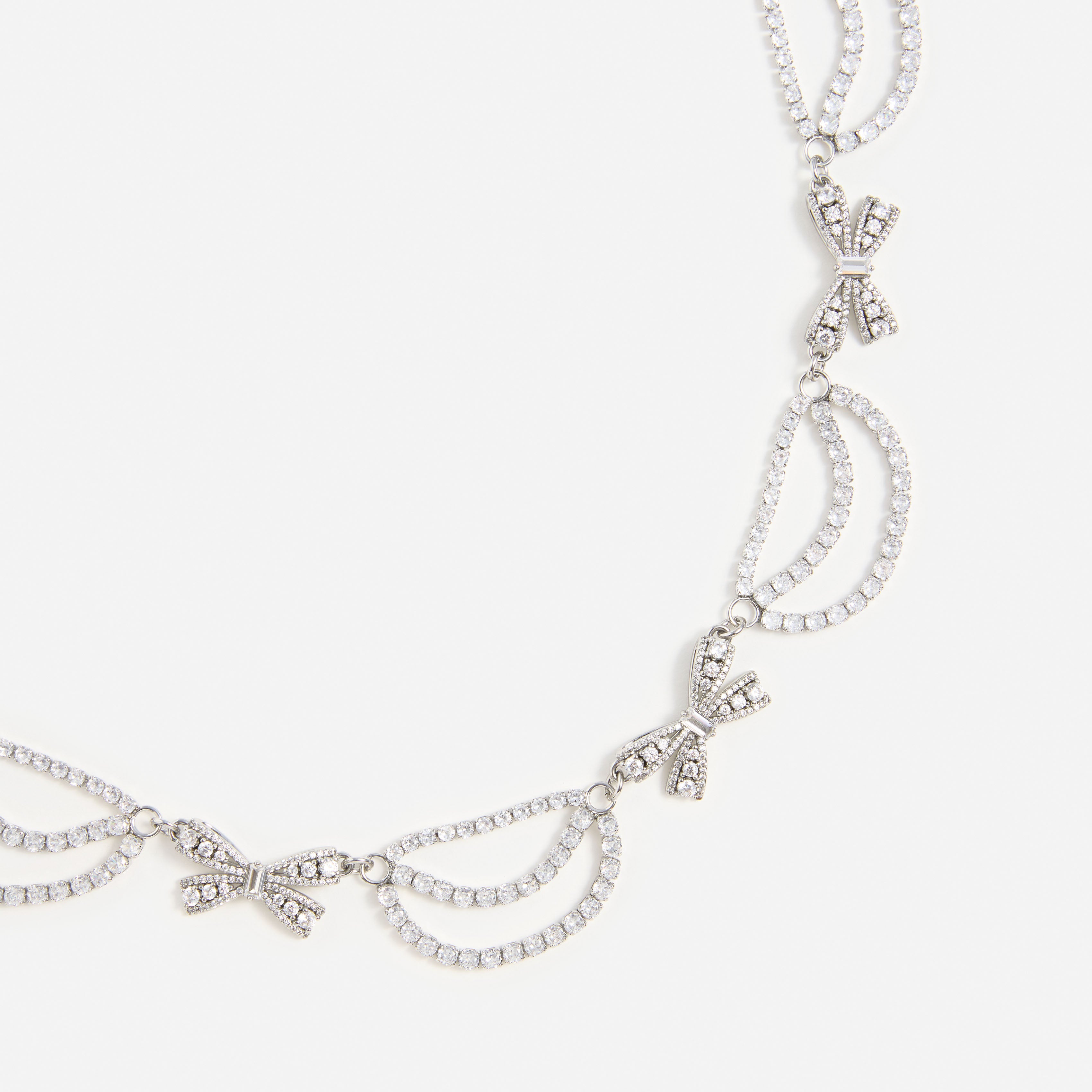 Self Portrait Pearl Crystal Bow Halskette Silber One Size