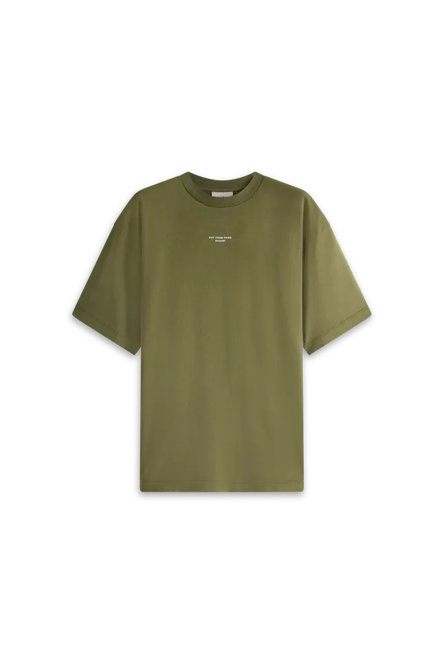 Drôle de Monsieur Le T-Shirt Slogan Classique T-Shirt Khaki Baumwolle