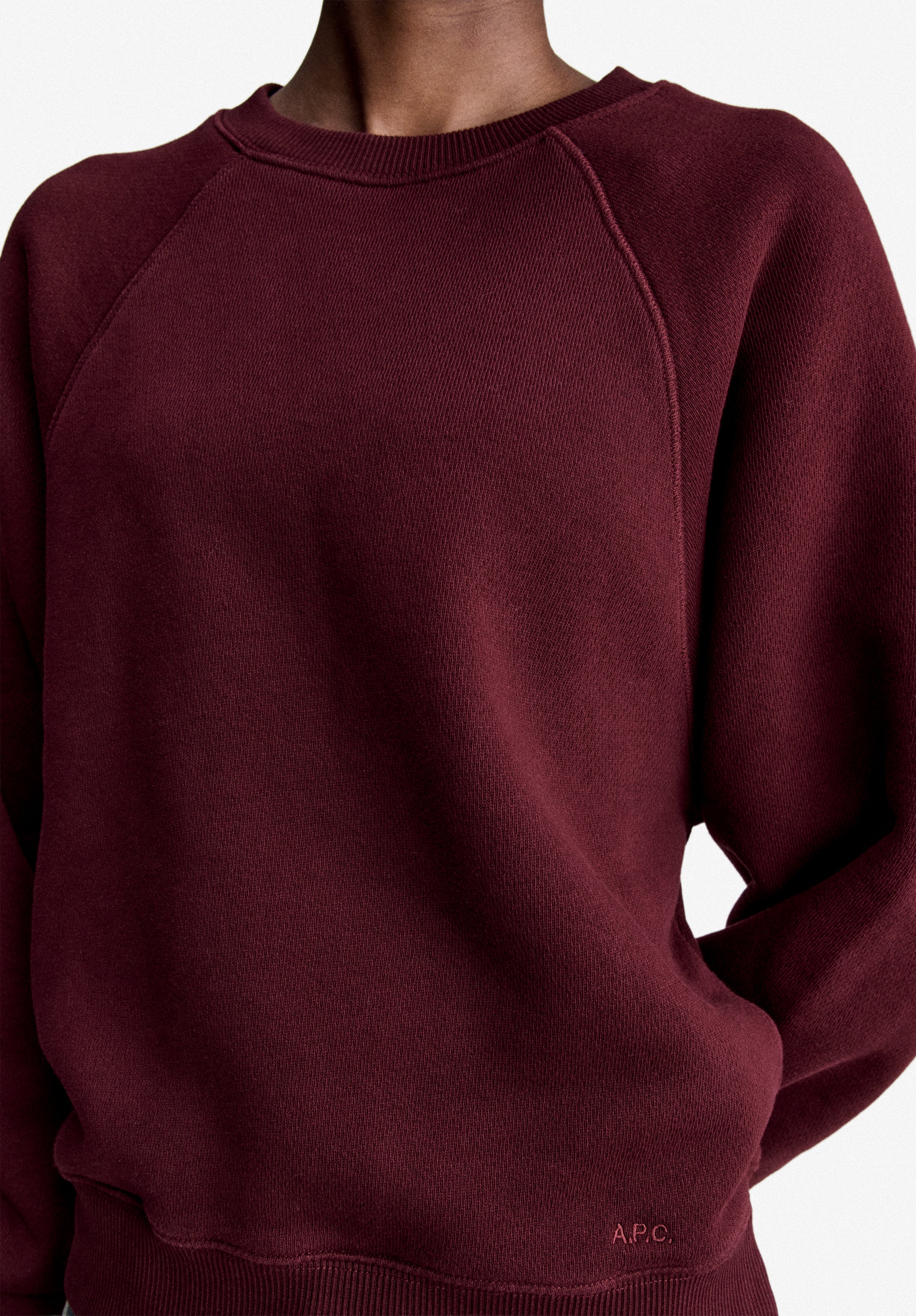 A.P.C. Sweatshirt Raglan Kapuzenpullover Bordeaux M