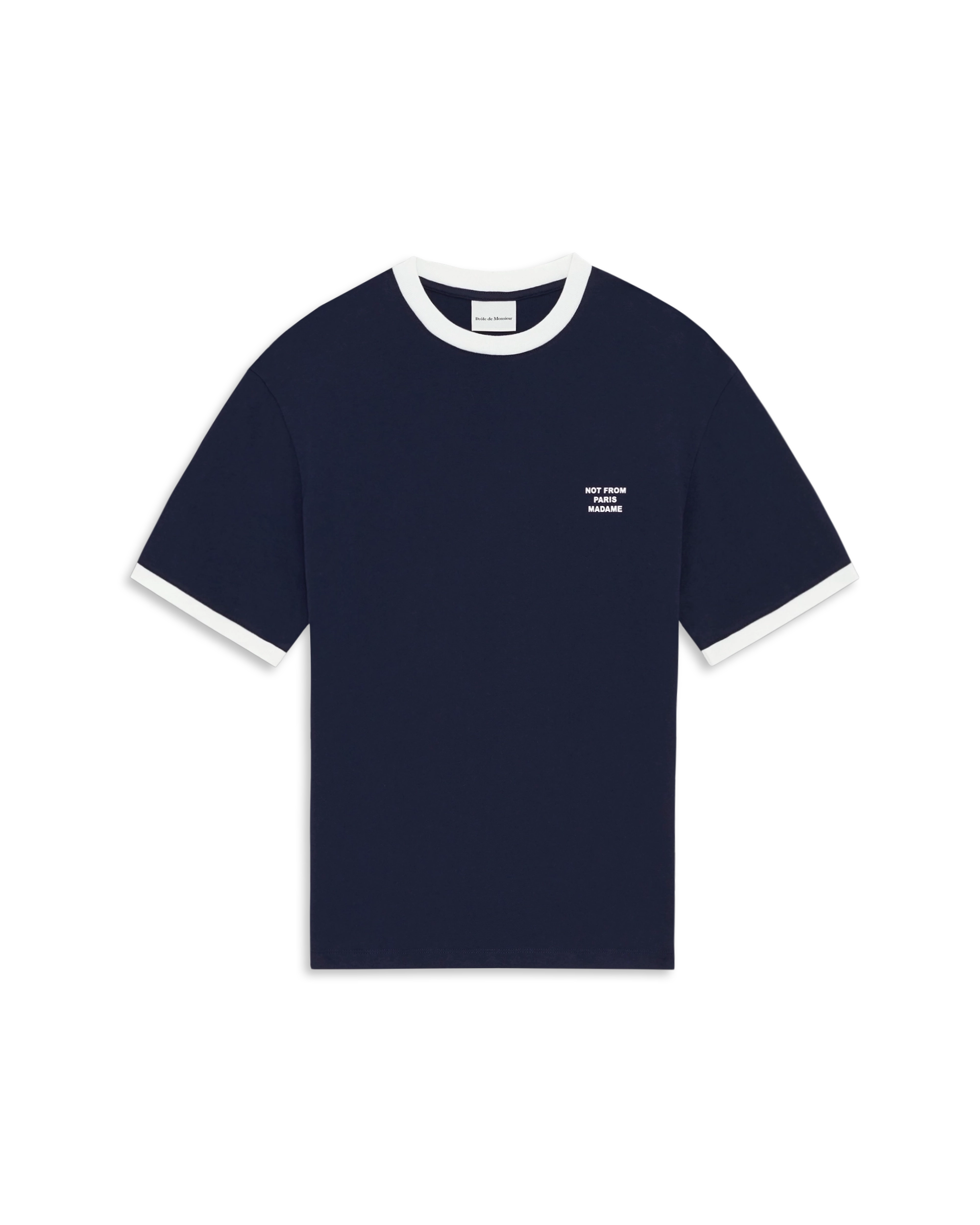 Drôle De Monsieur Contrasted Slogan T-shirt T-Shirt Navy Baumwolle