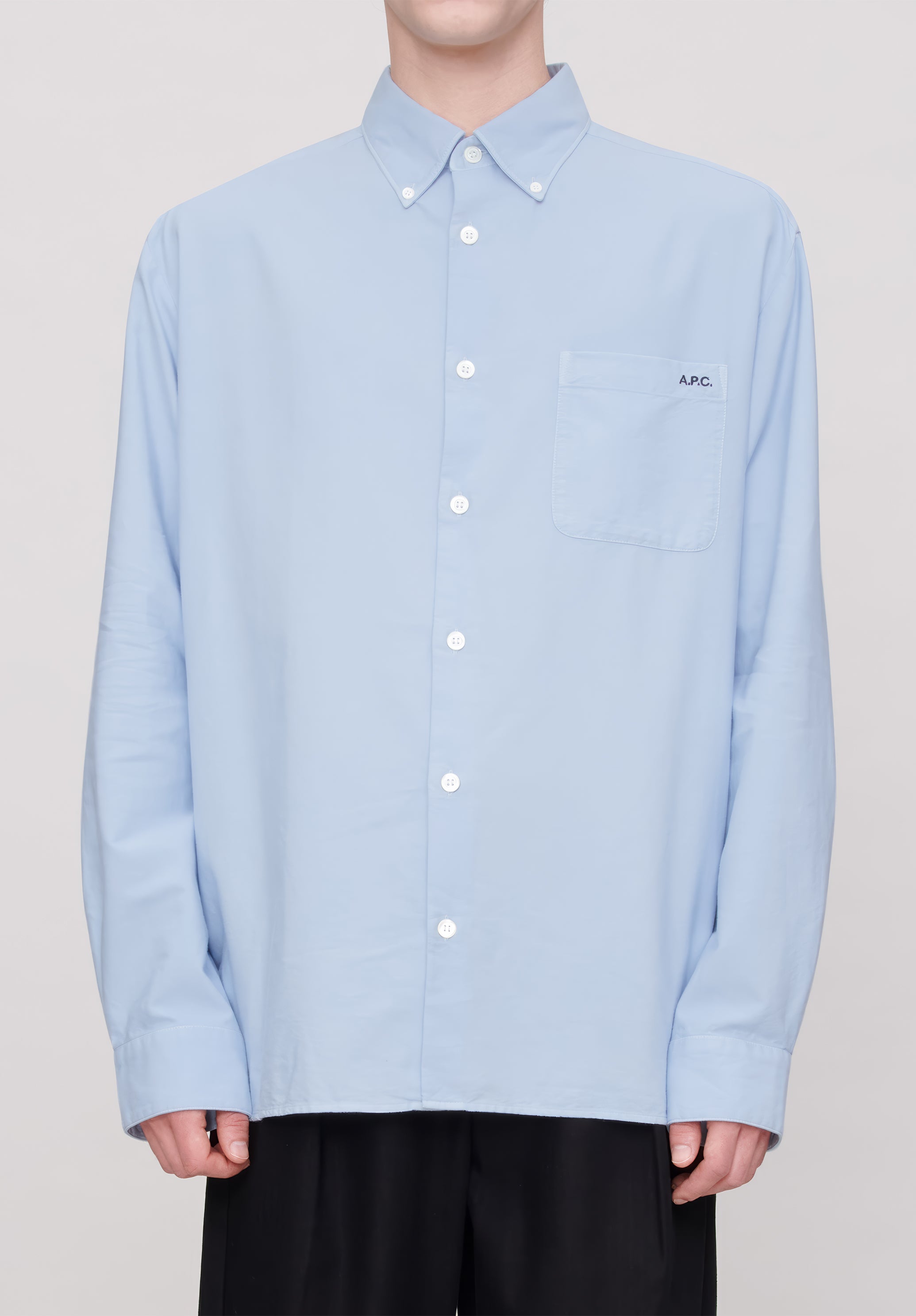 A.P.C. Mateo Logo Hemd Baumwolle Weiß M