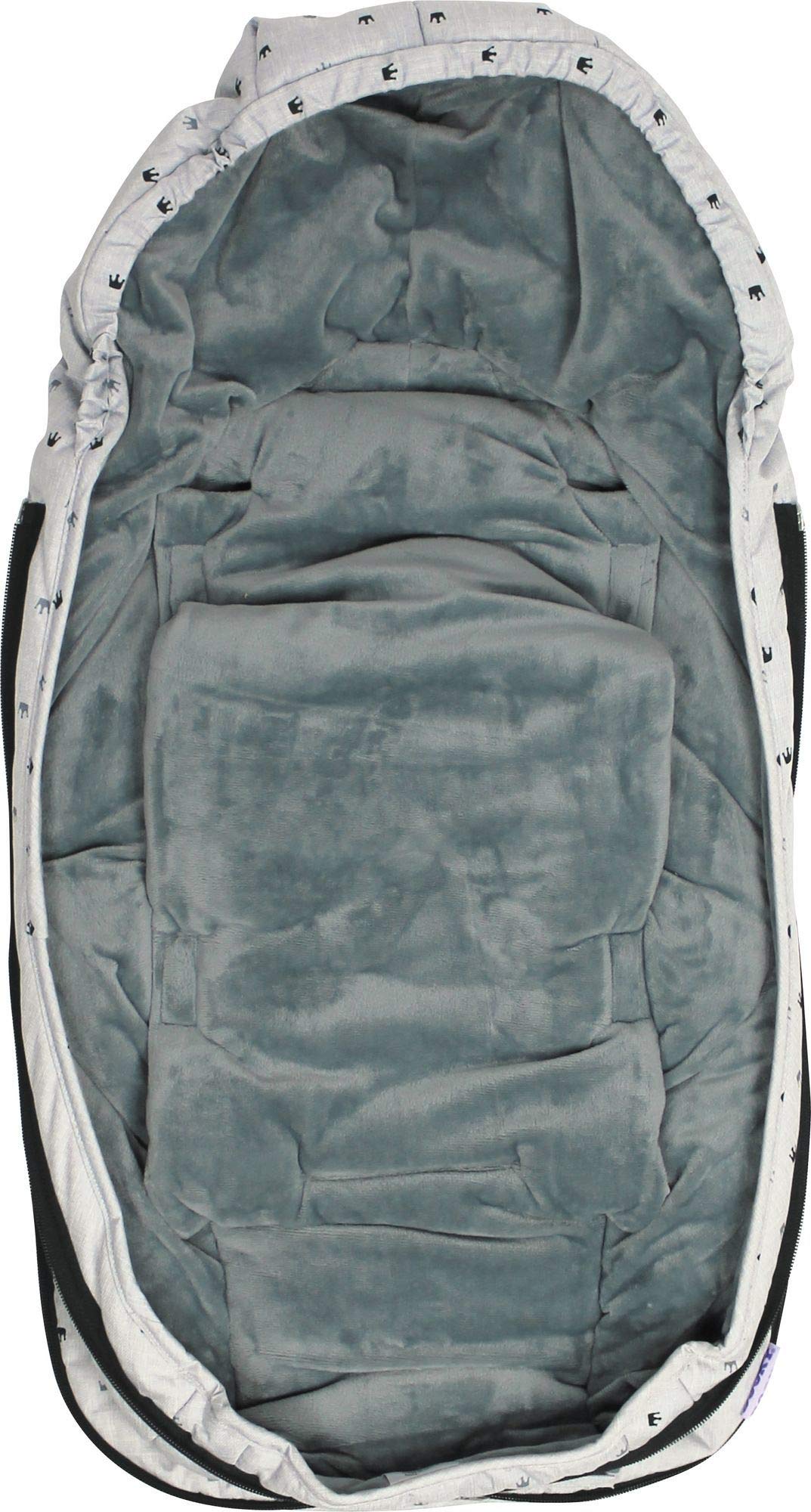 Dooky Fußsack Small 70x40 cm 0-9 M. Light Grey Crowns