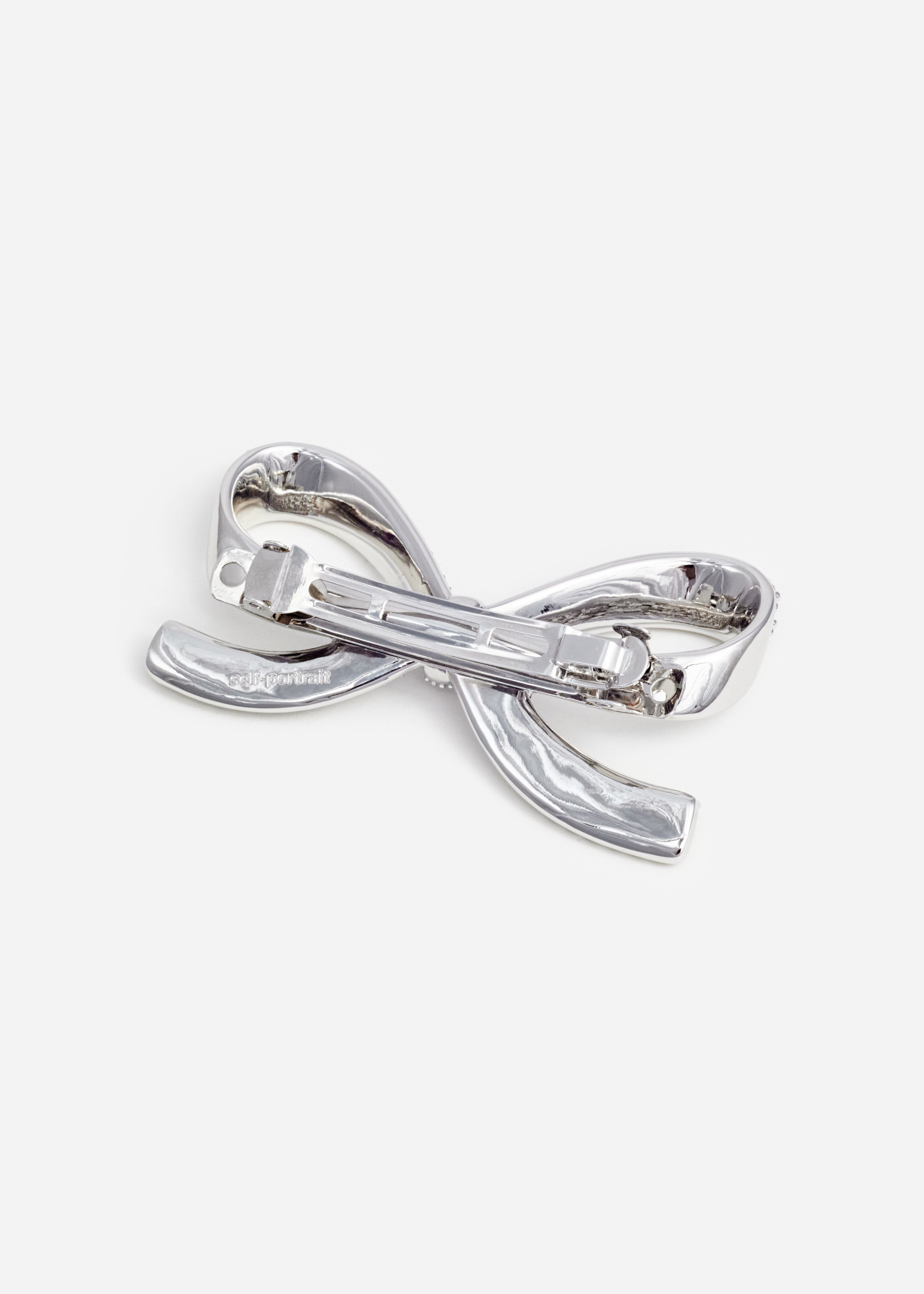 Self Portrait Crystal Bow Haarspange Silber One Size Kristall
