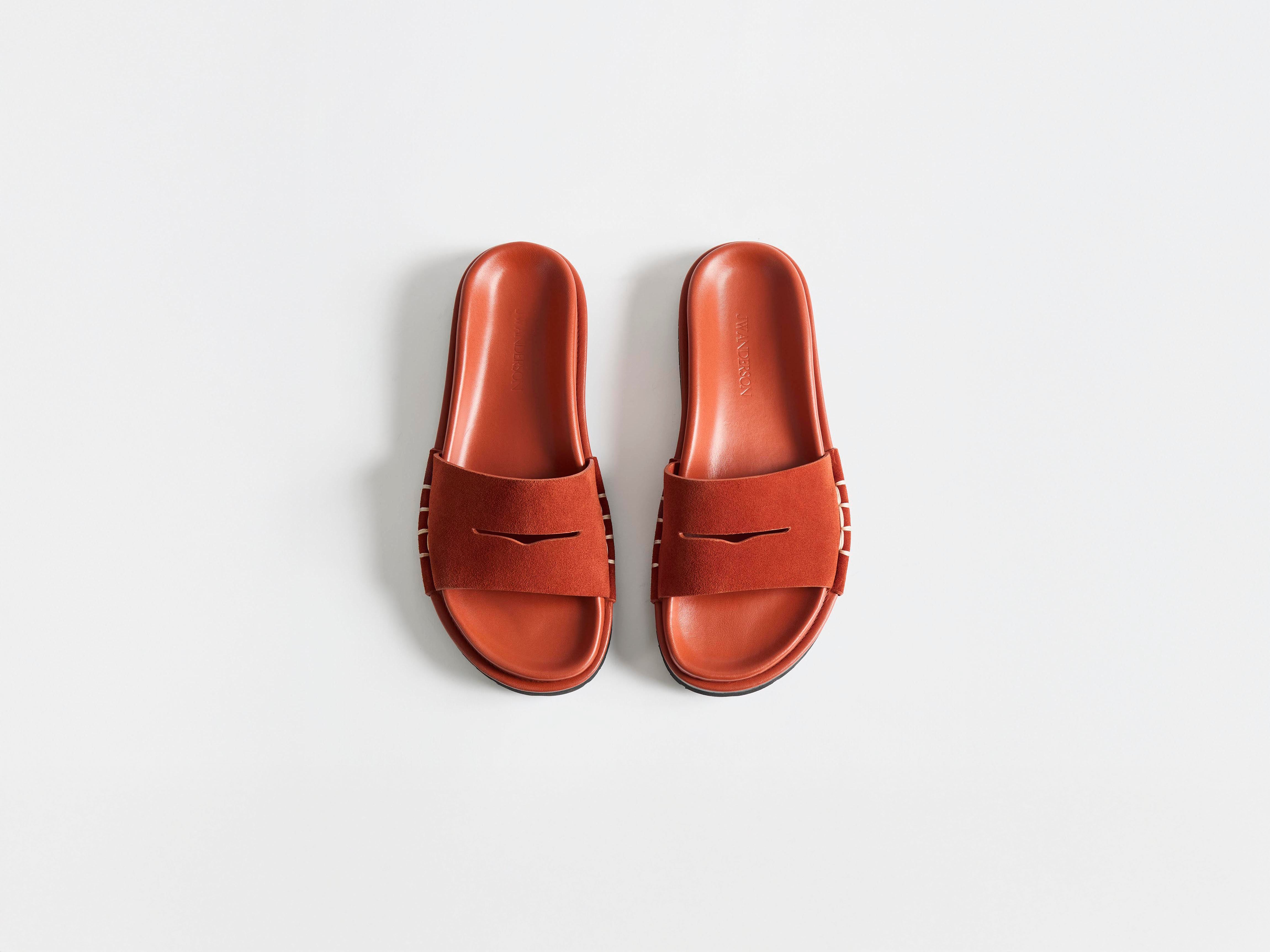 J.W.Anderson Fussbett Loafer Slides Pantoletten Rost Damen
