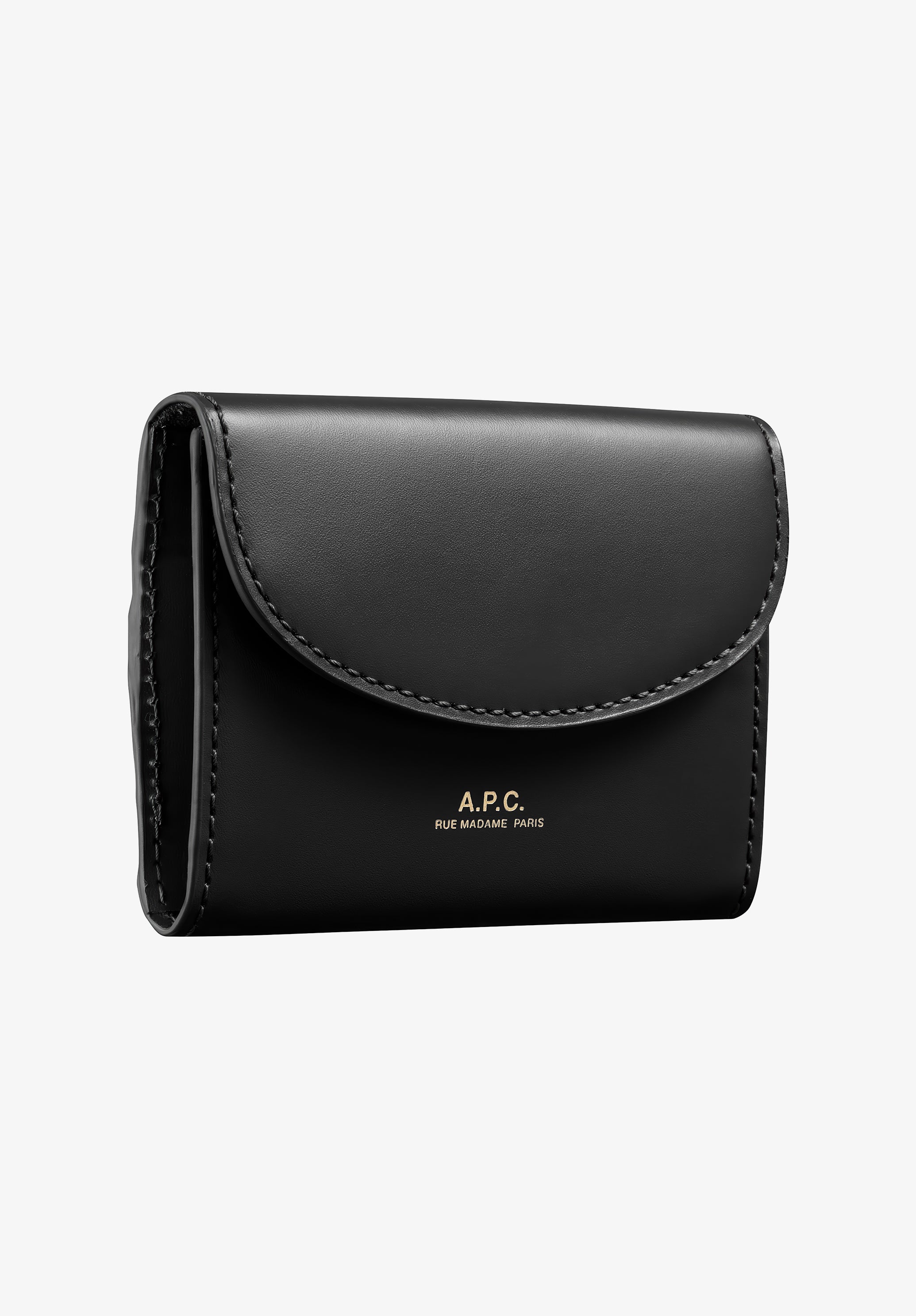 A.P.C. Genève Business Kartenhalter Leder TU Gold-Logo