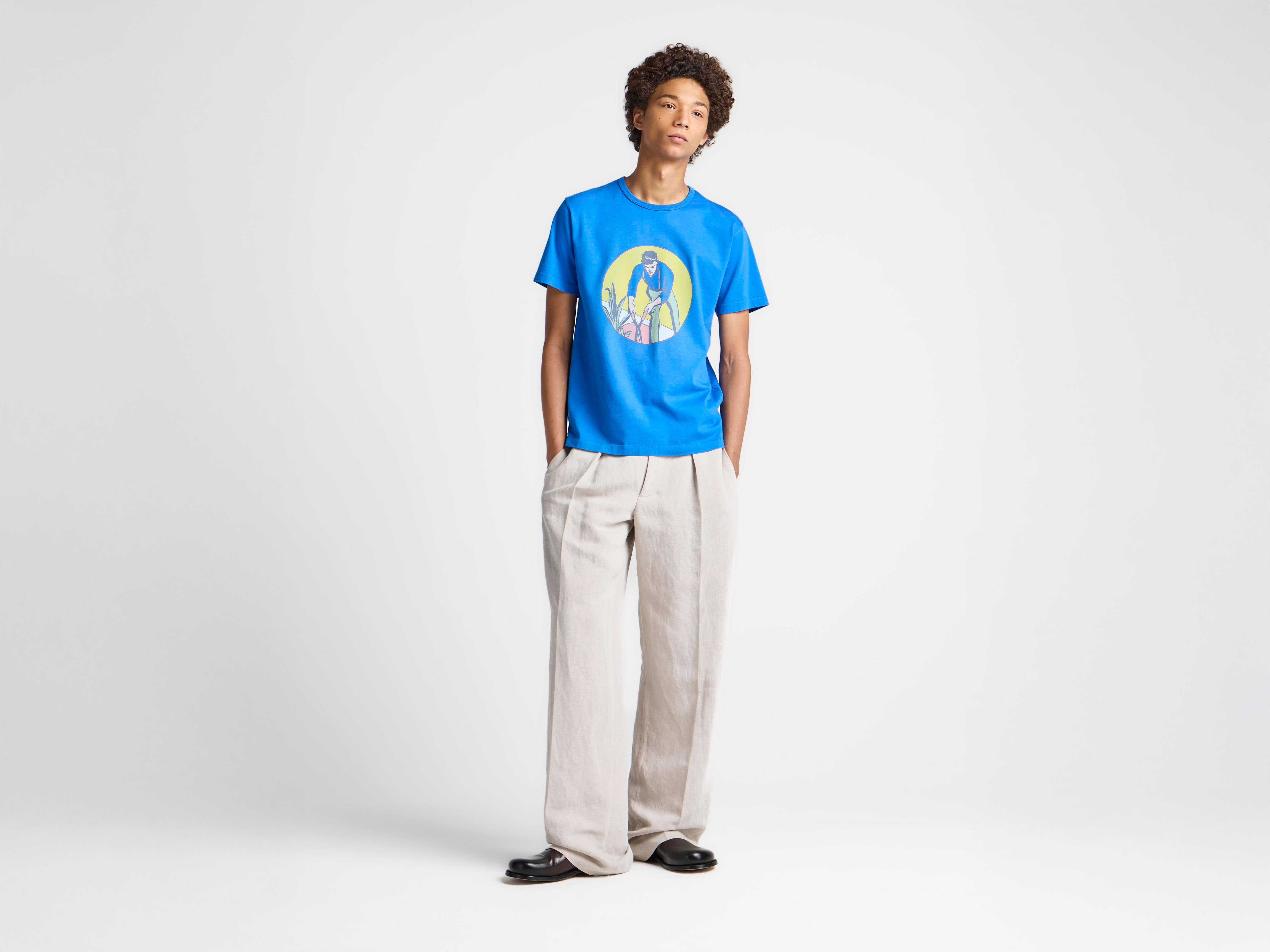 J.W.Anderson Gardener T-Shirt Herren saphirblau Baumwolle
