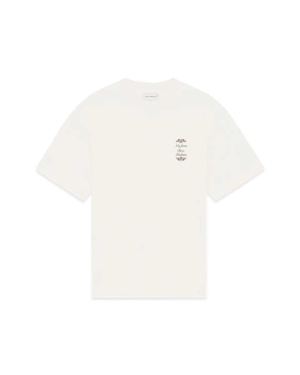 Drôle De Monsieur Slogan Ornements T-Shirt écru Baumwolle
