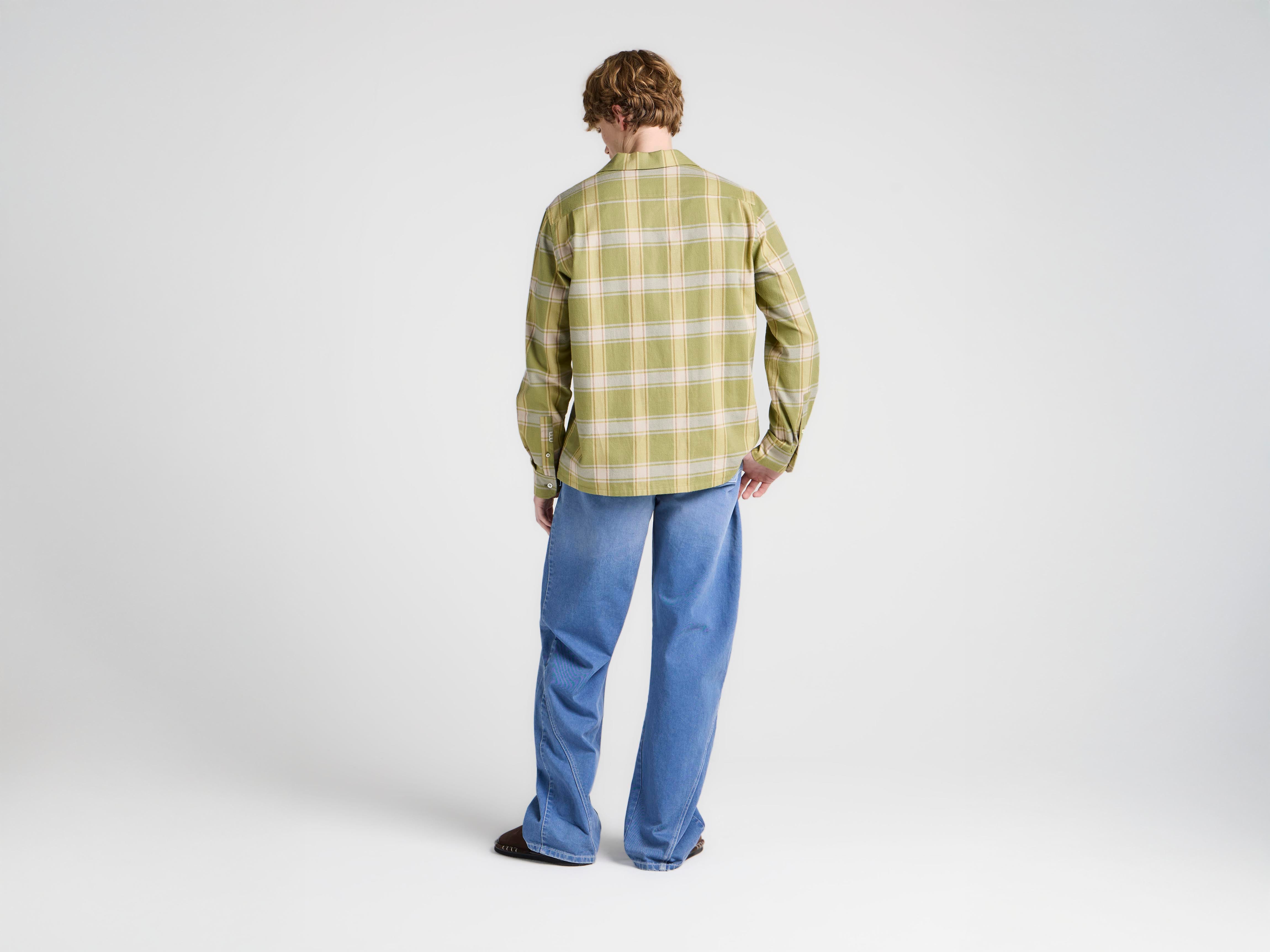 J.W. Anderson Checkered Shirt Herren Apple Green Flanell