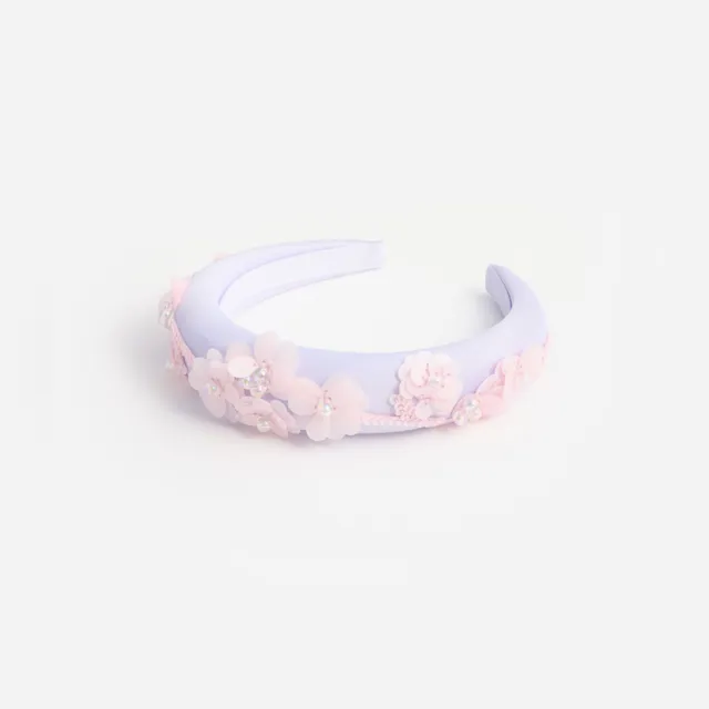 Self Portrait Hair Accessories Lilac Flower Sequin Headband Haarband