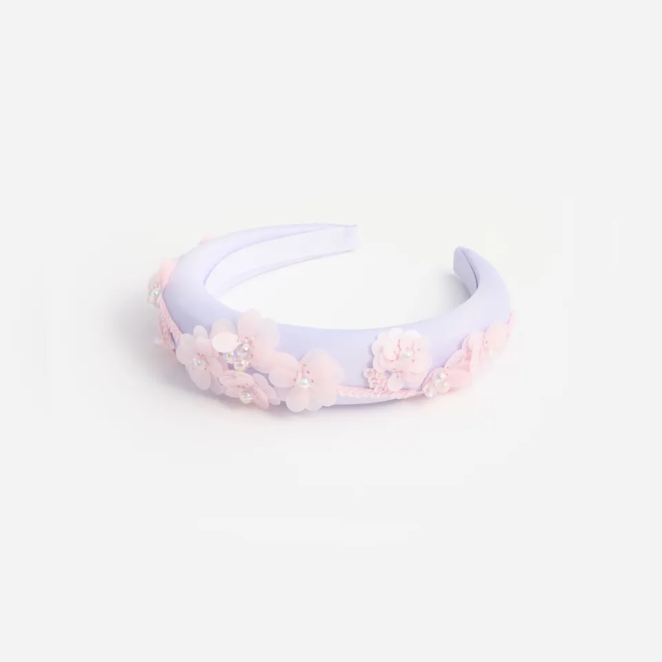 Self Portrait Hair Accessories Lilac Flower Sequin Headband Haarband