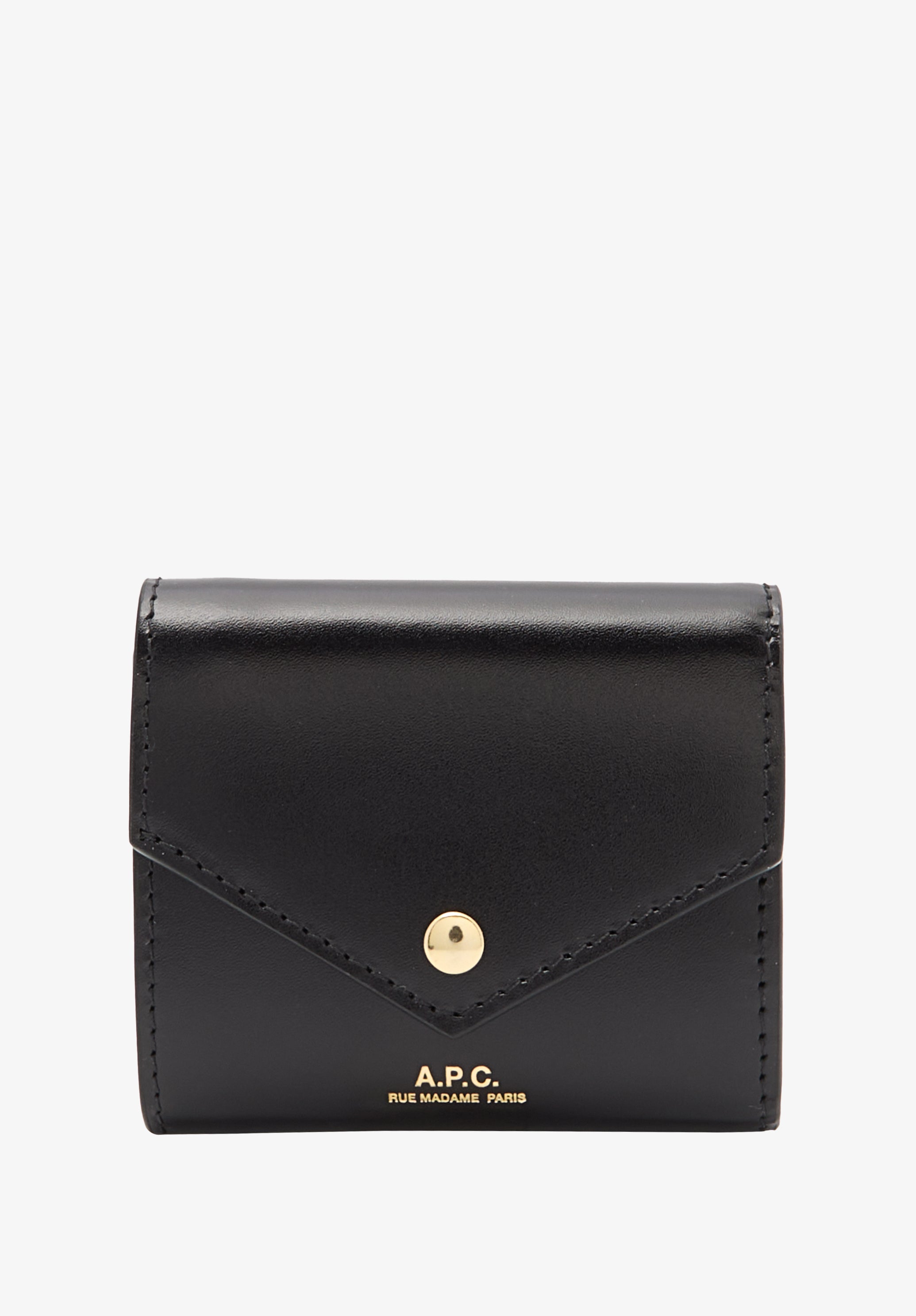 A.P.C. Enveloppe Portemonnaie Leder TU Druckknopf
