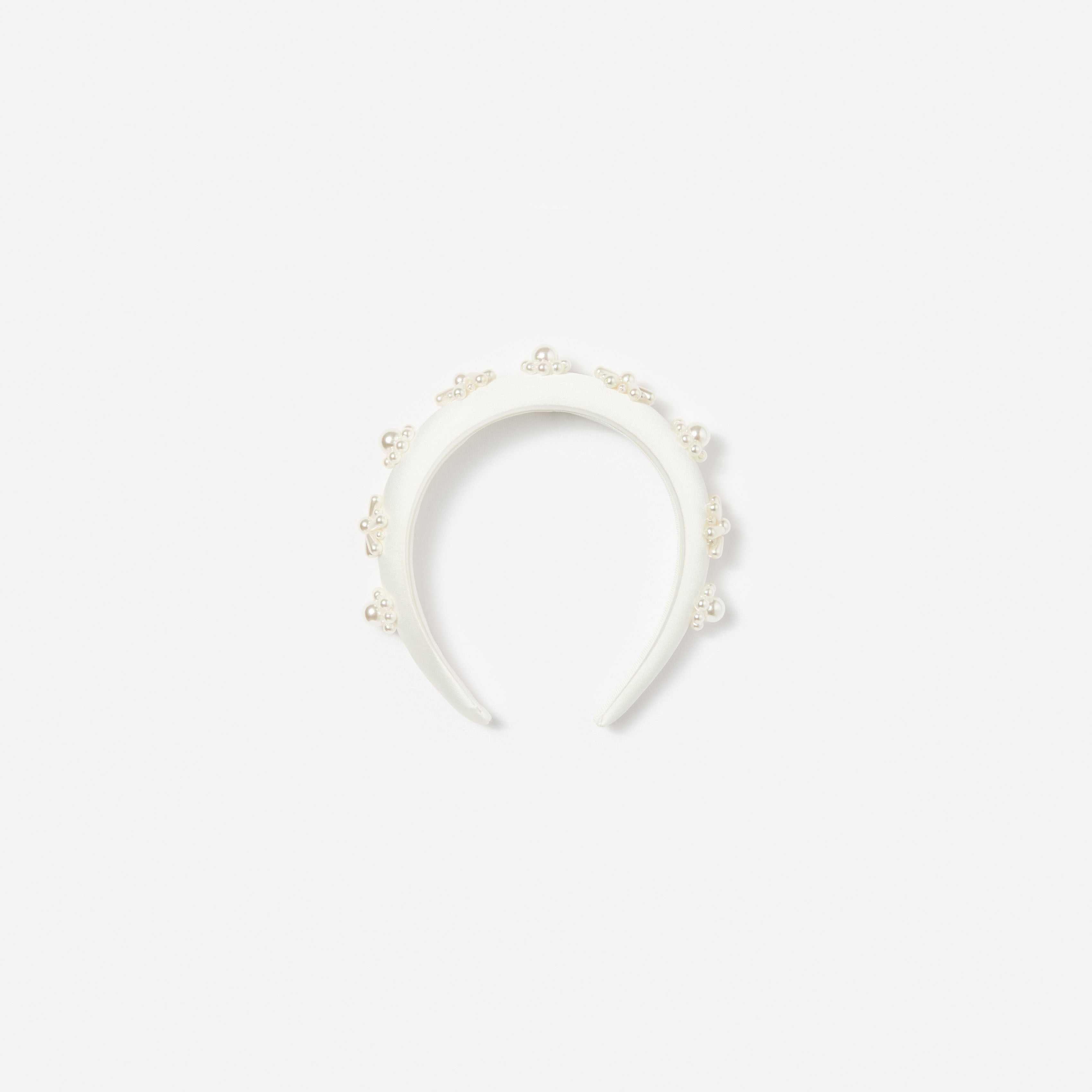 Self Portrait Pearl Flower Satin Haarreif Weiß Kinder