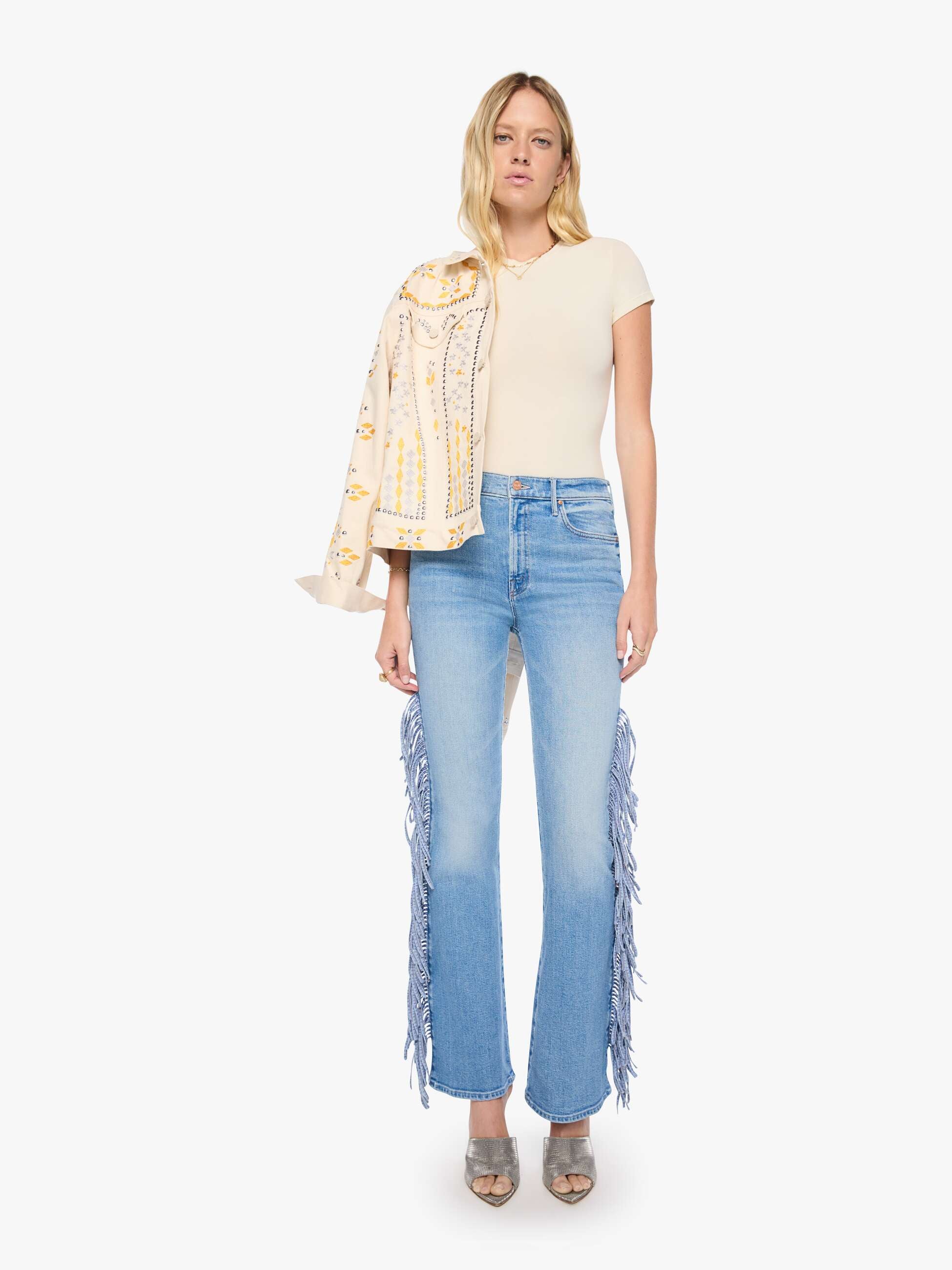 Mother The Fringe Desperado Sneak Jeans Saddle Up Bootcut