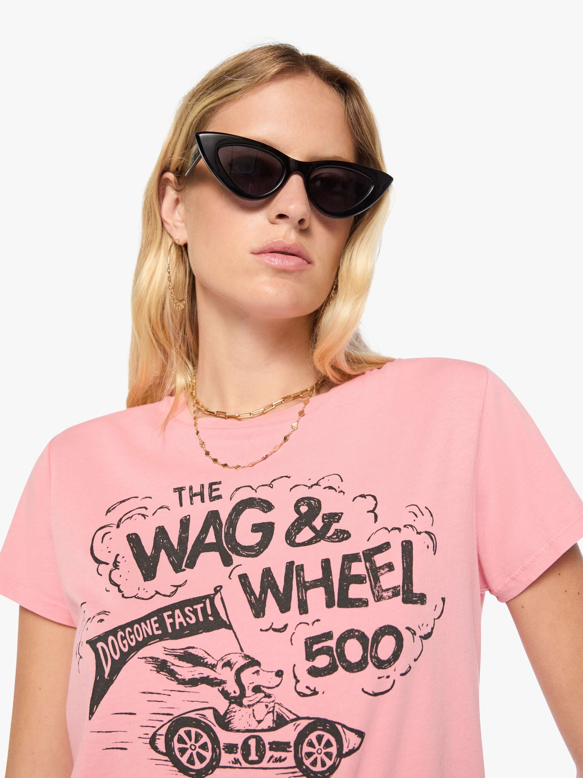 Mother The Lil Goodie Goodie T-Shirt Wag And Wheel Rosa Supima