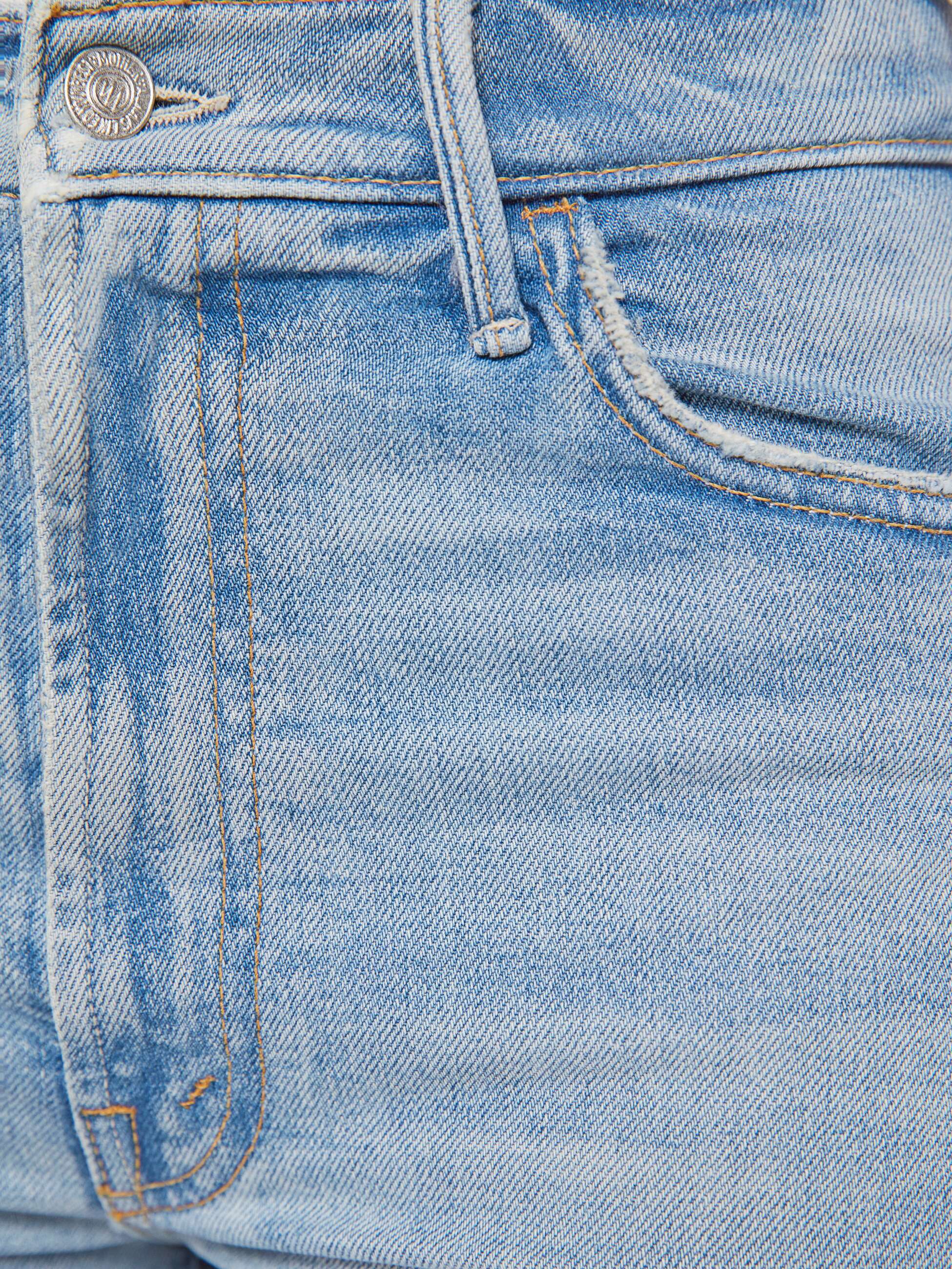 Mother Lil Hustler I Confess Petite Wide Leg Jeans Hellblau