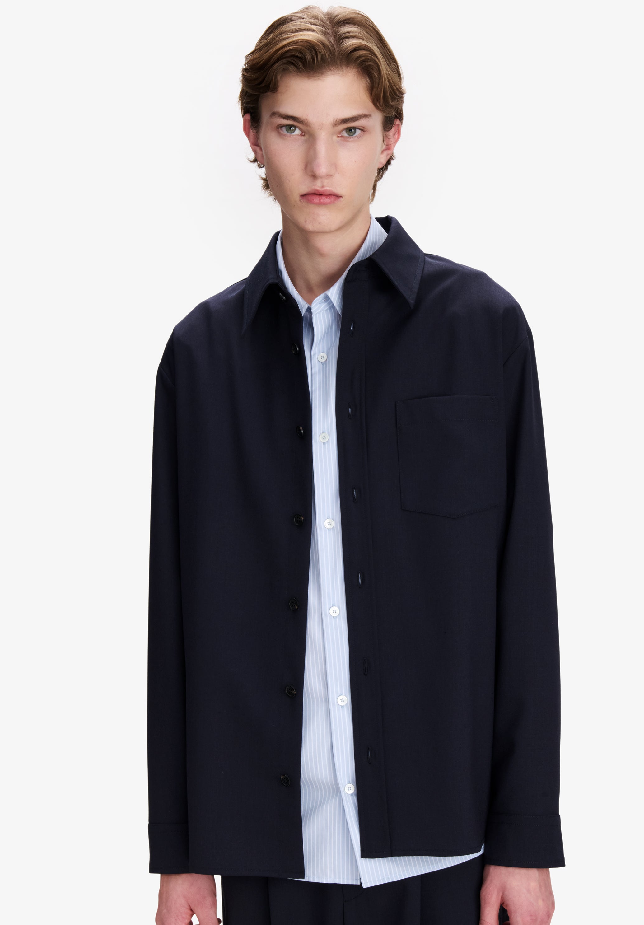 A.P.C. Overshirt Wolle Marineblau Gr. M