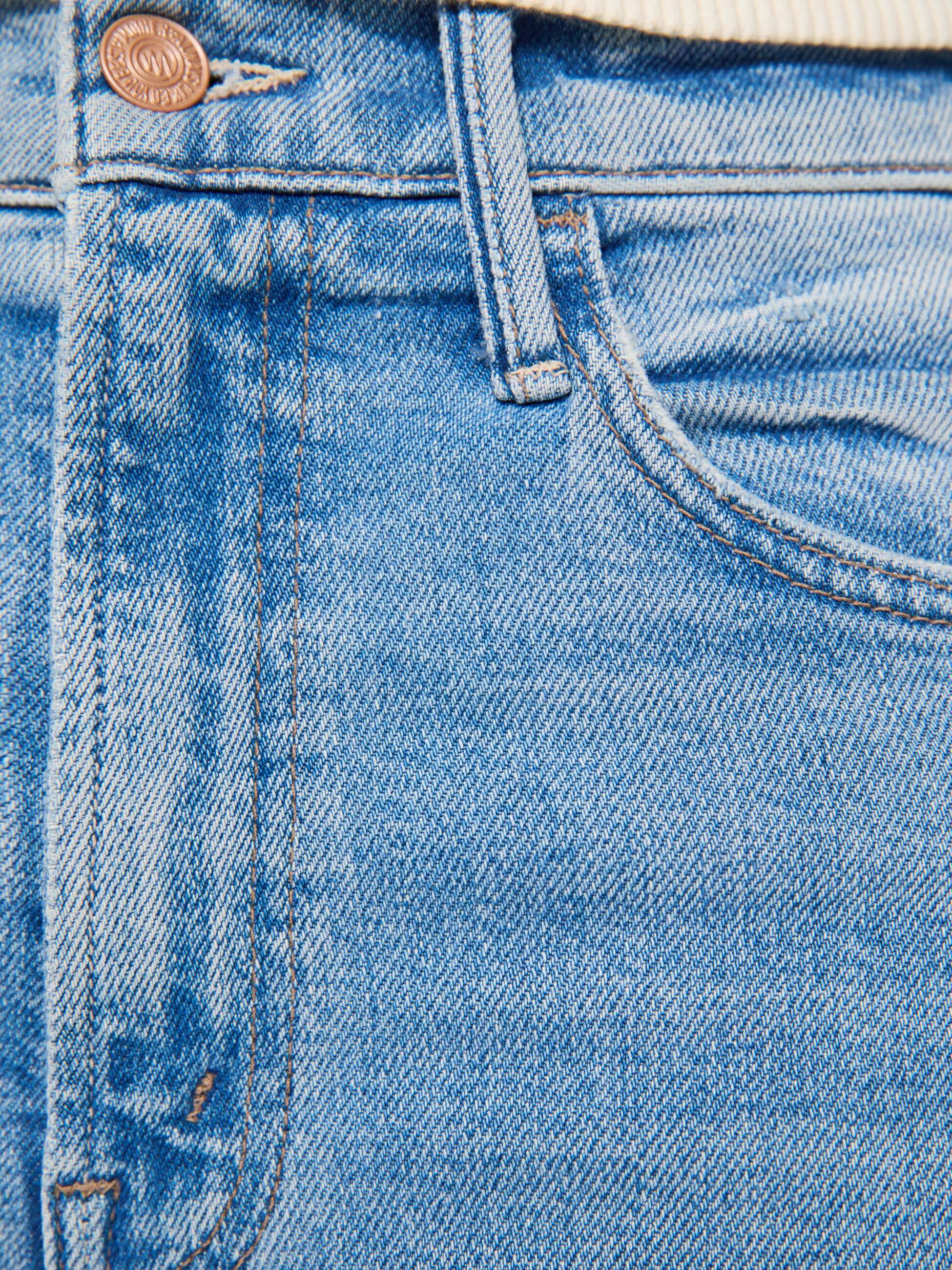 Mother Denim Hustler Roller Double Sneak Jeans Saddle Up