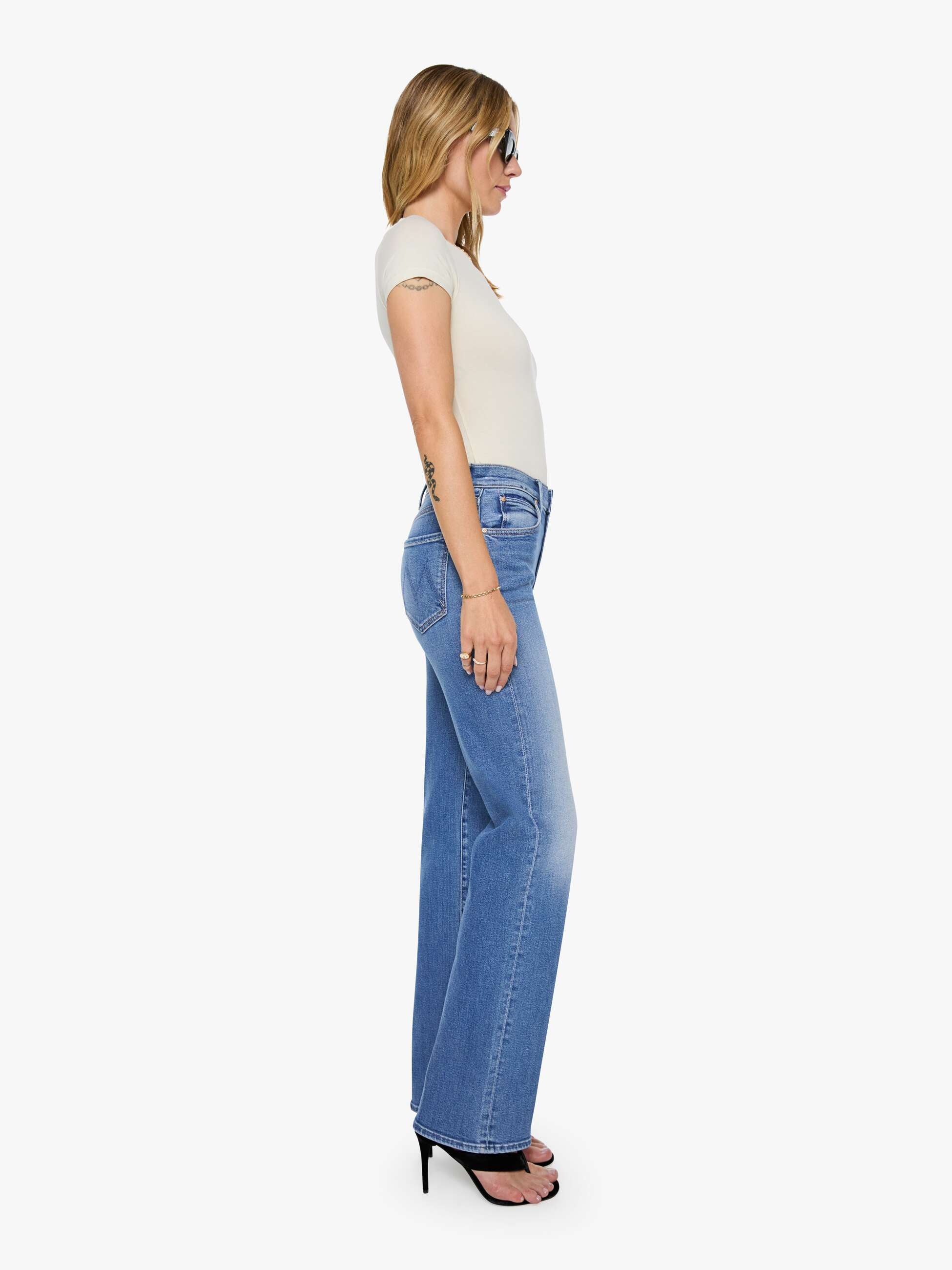 Mother The Kick It Jeans Fan Favorite mittelblau Stretch