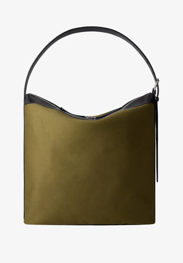 A.P.C. Vera Maxi Biker Tasche Canvas Leder TU Grün