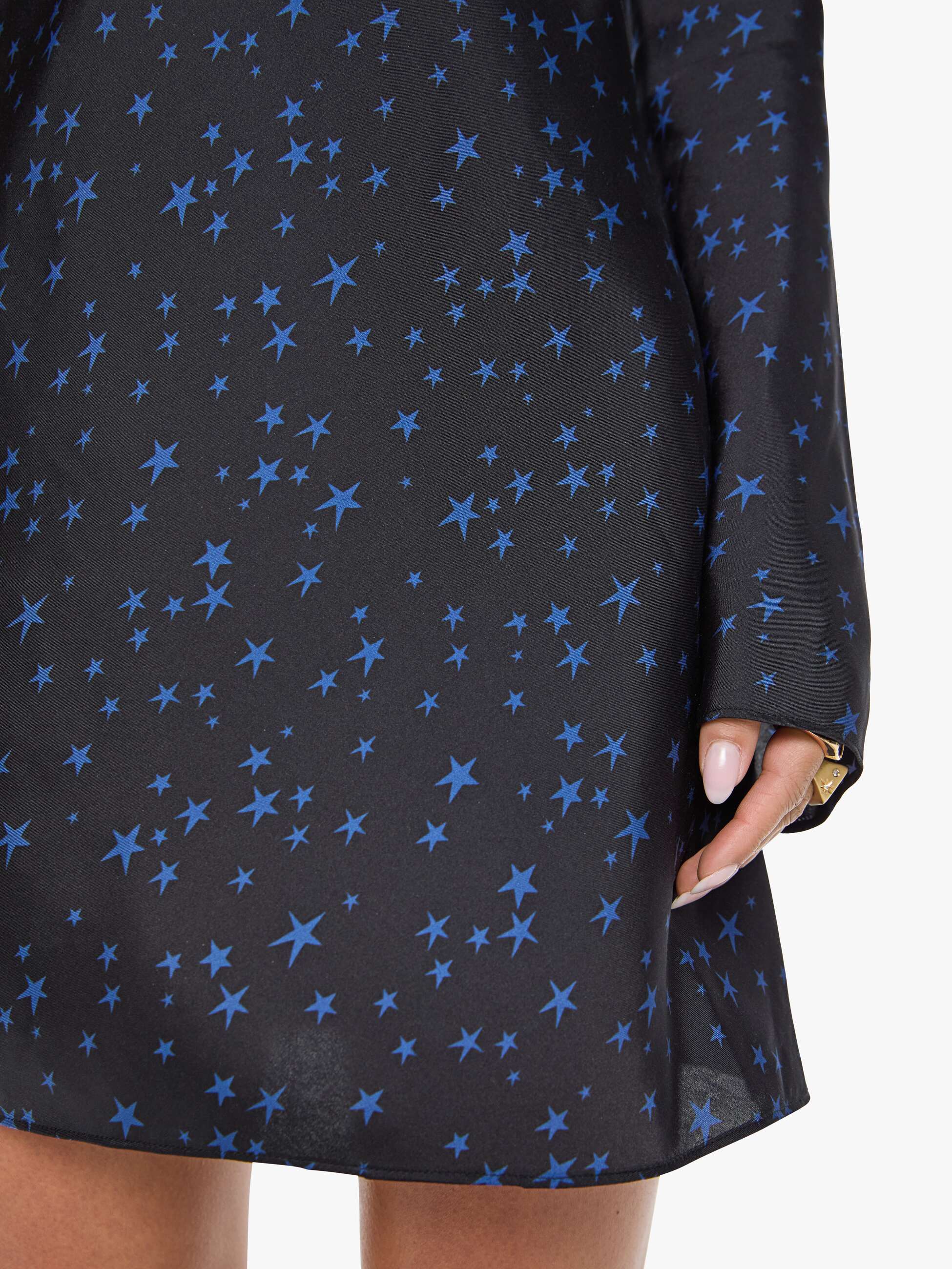 Mother The Slip Up Minikleid Rock Star Schwarz Seide Sterne
