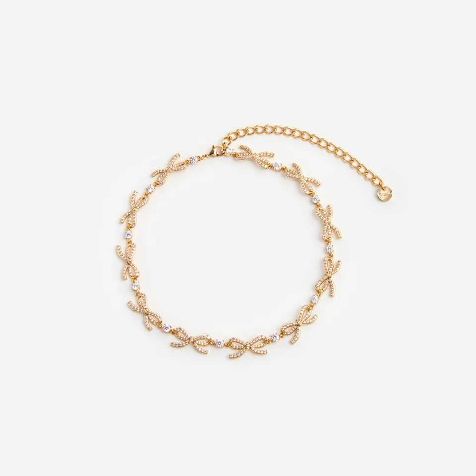 Self Portrait Gold Crystal Bows Halskette gold Schleife