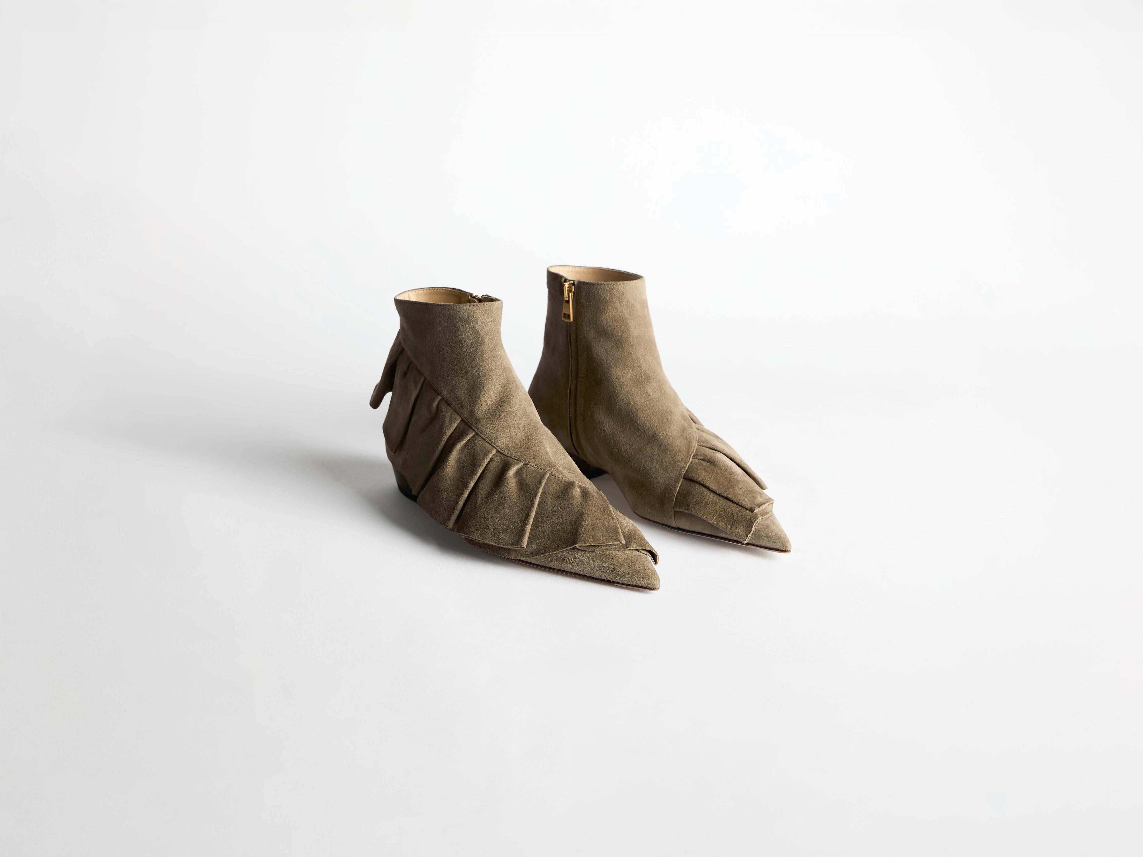 J.W.Anderson Ruffle Boots Stiefel Damen Grau Wildleder