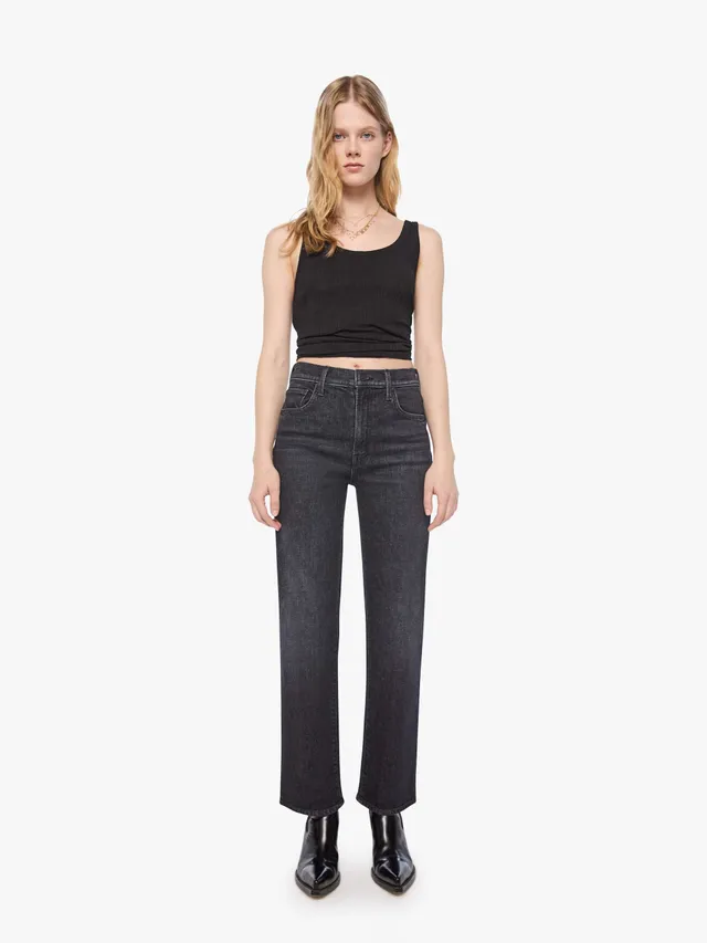 MOTHER Petites The Lil Rambler Zip Sneak Jeans Milkyway