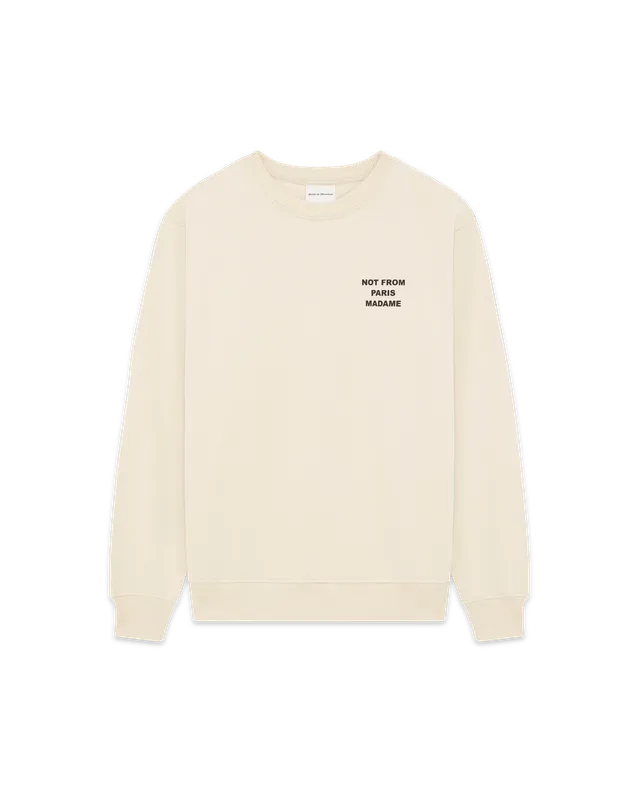 Drôle De Monsieur Le Sweatshirt Slogan Pullover Beige Baumwolle