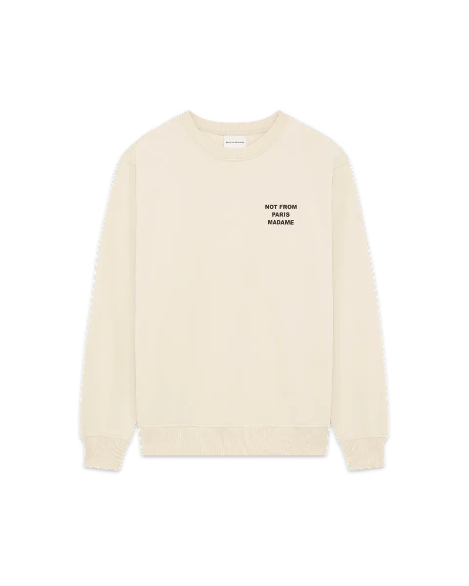 Drôle De Monsieur Le Sweatshirt Slogan Pullover Beige Baumwolle