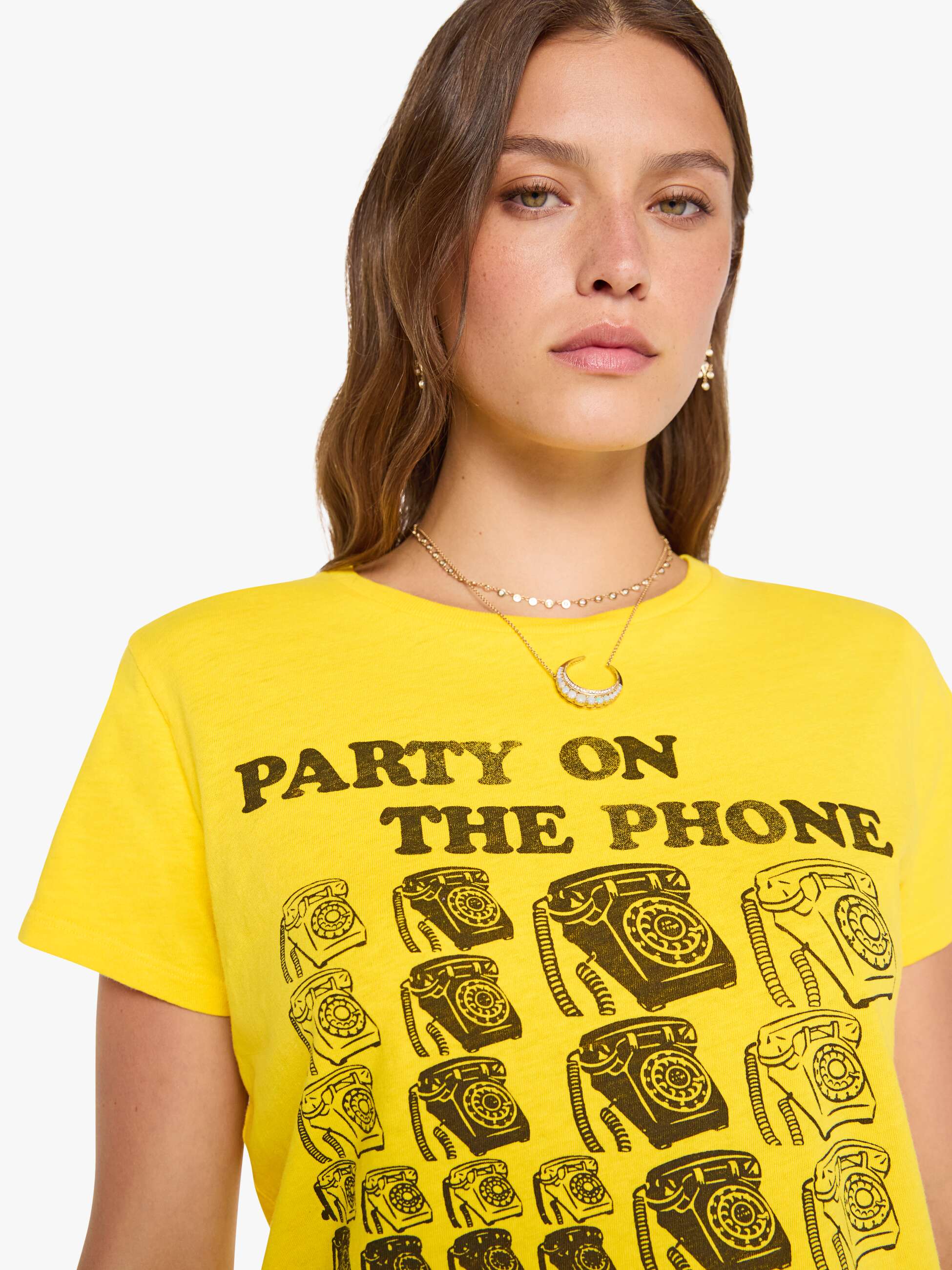 Mother The Lil Goodie Goodie T-Shirt Party On The Phone Gelb