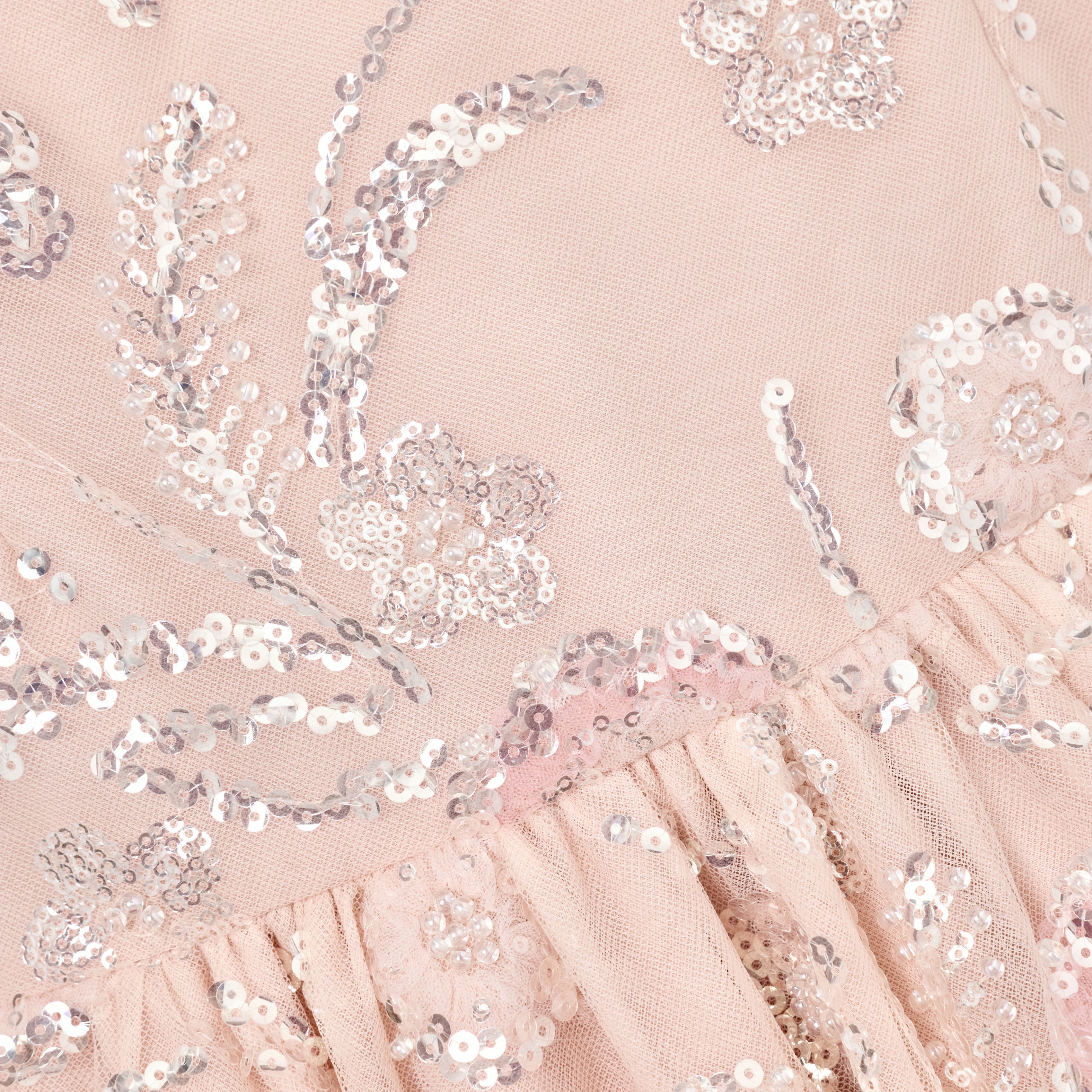 Self Portrait Pink Sequin Kinderkleid rosa Pailletten