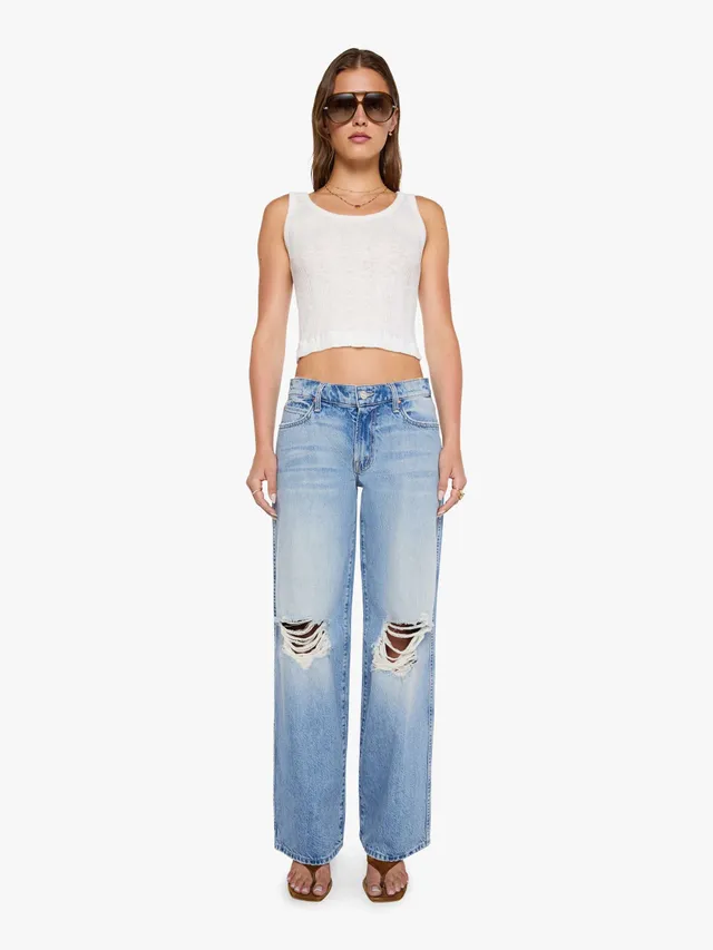 Mother Denim The Down Low Delinquent Zip Sneak Jeans Floral Frenzy