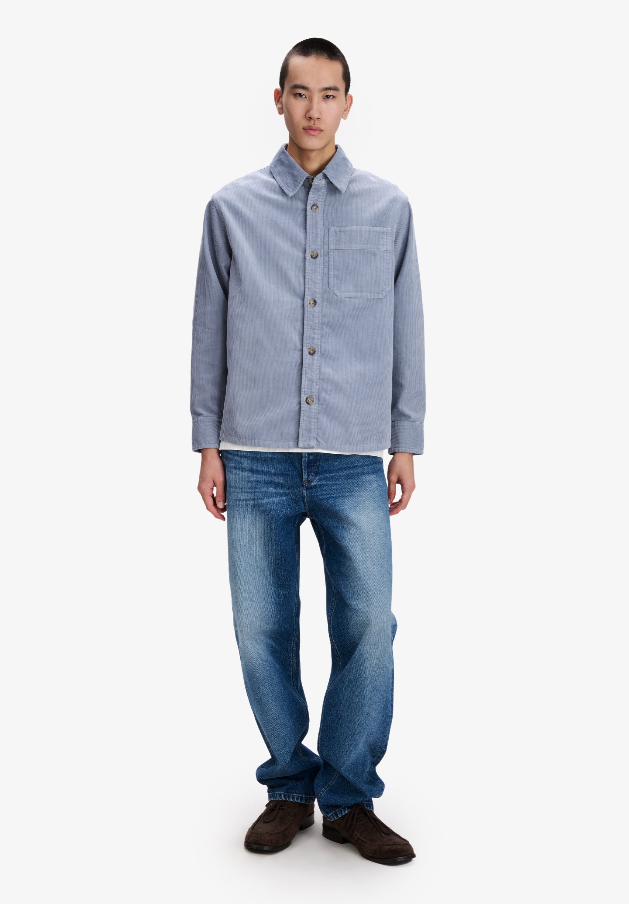 A.P.C. Overshirt Stone-washed Cord Überhemd L weit