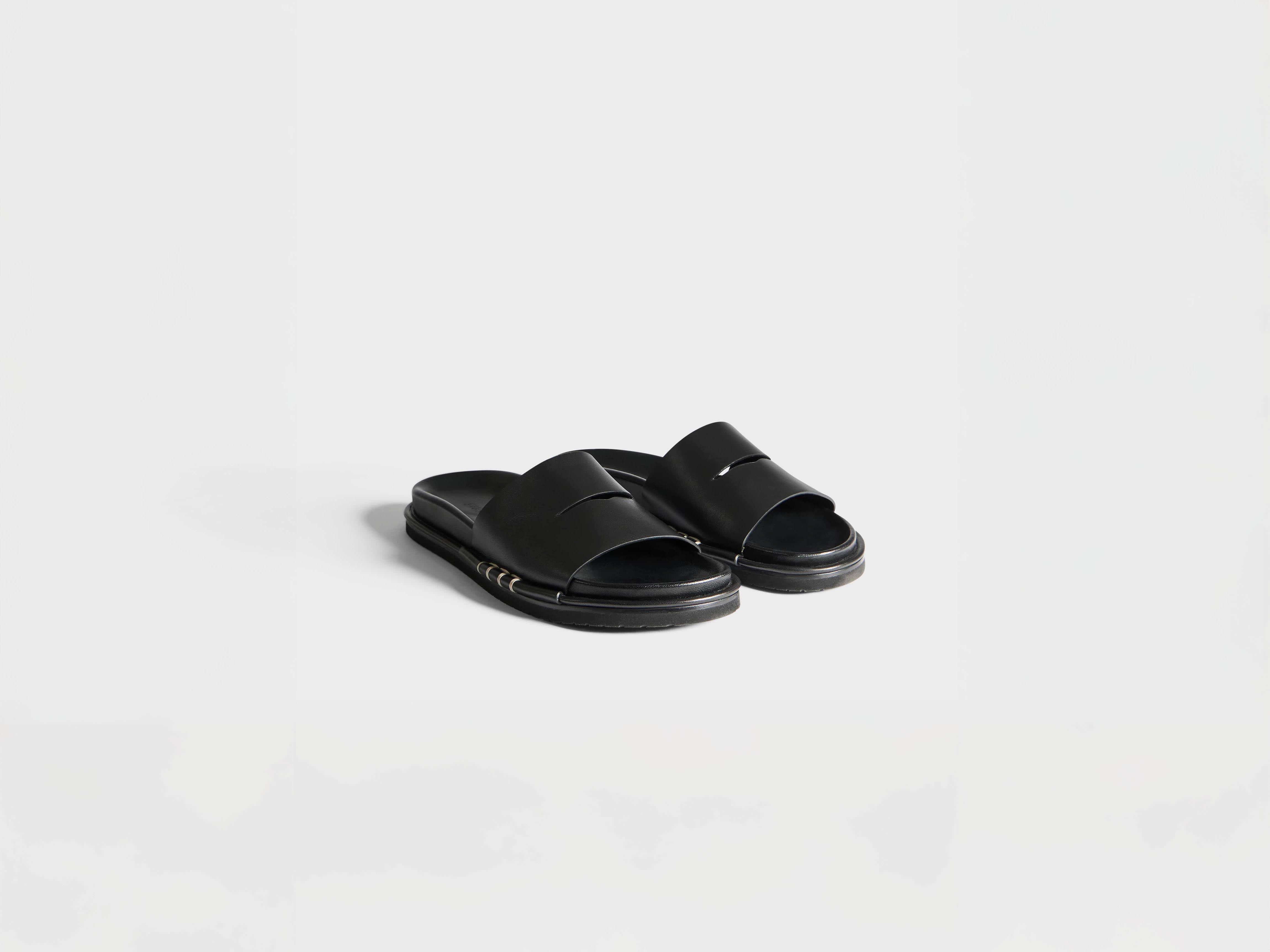 J.W.Anderson Fussbett Loafer Slides Schwarz Leder Herren