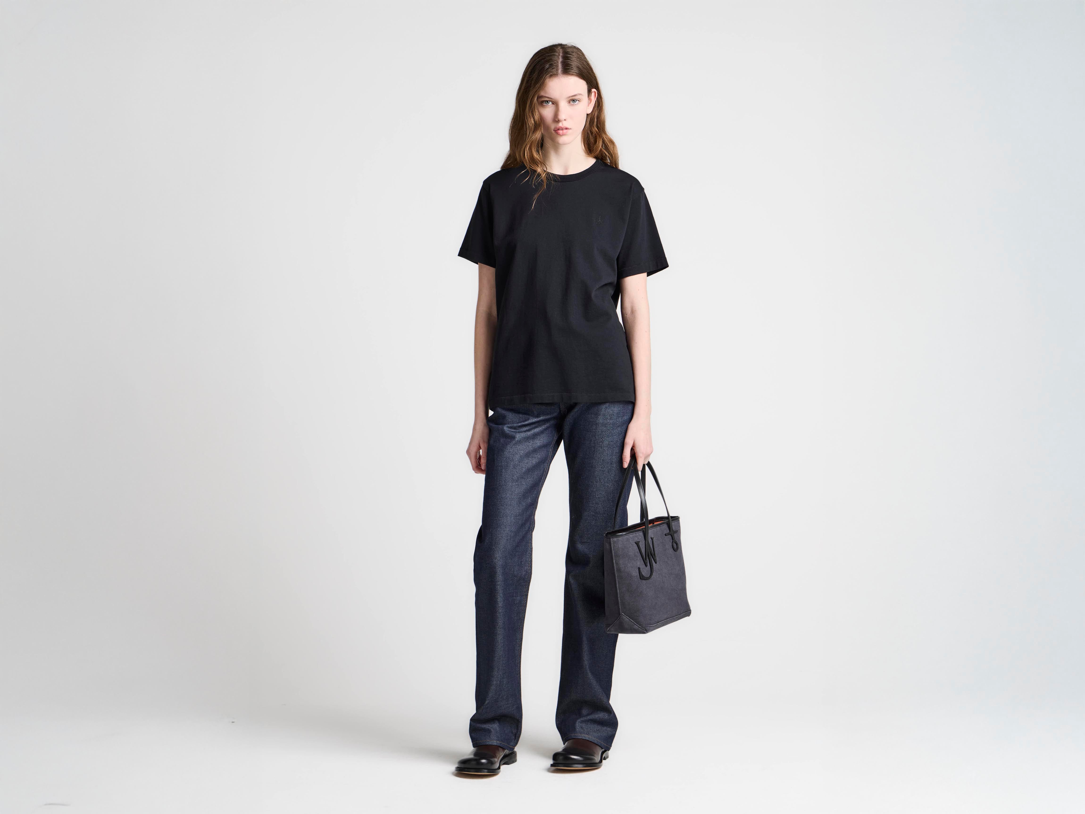 J.W.Anderson Embroidered Anchor T-Shirt Schwarz Damen