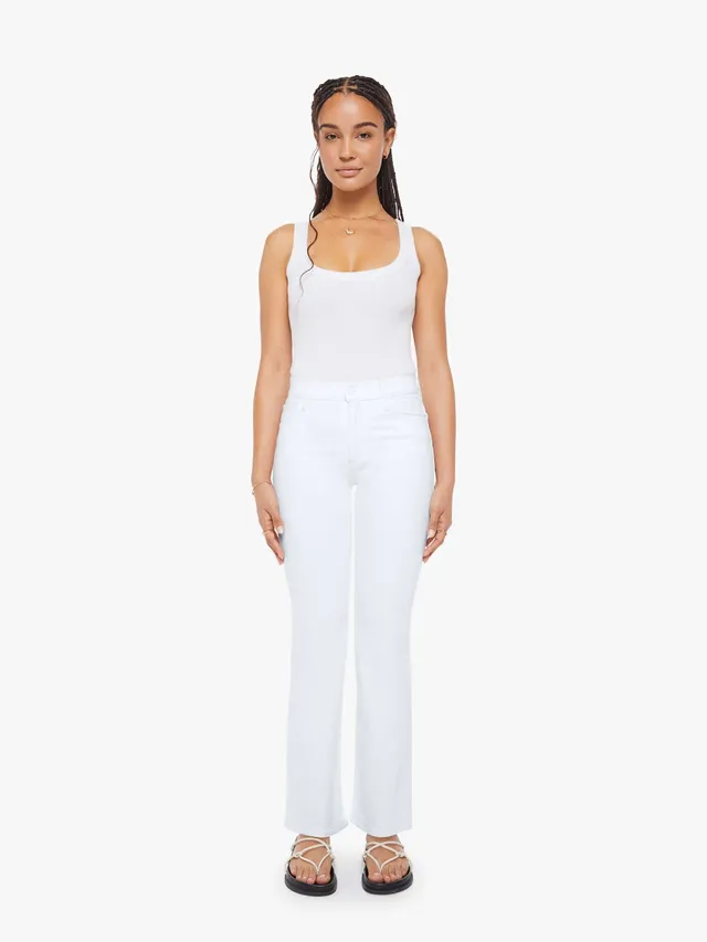 MOTHER Lil Kick It Petite Jeans Totally Innocent Weiß