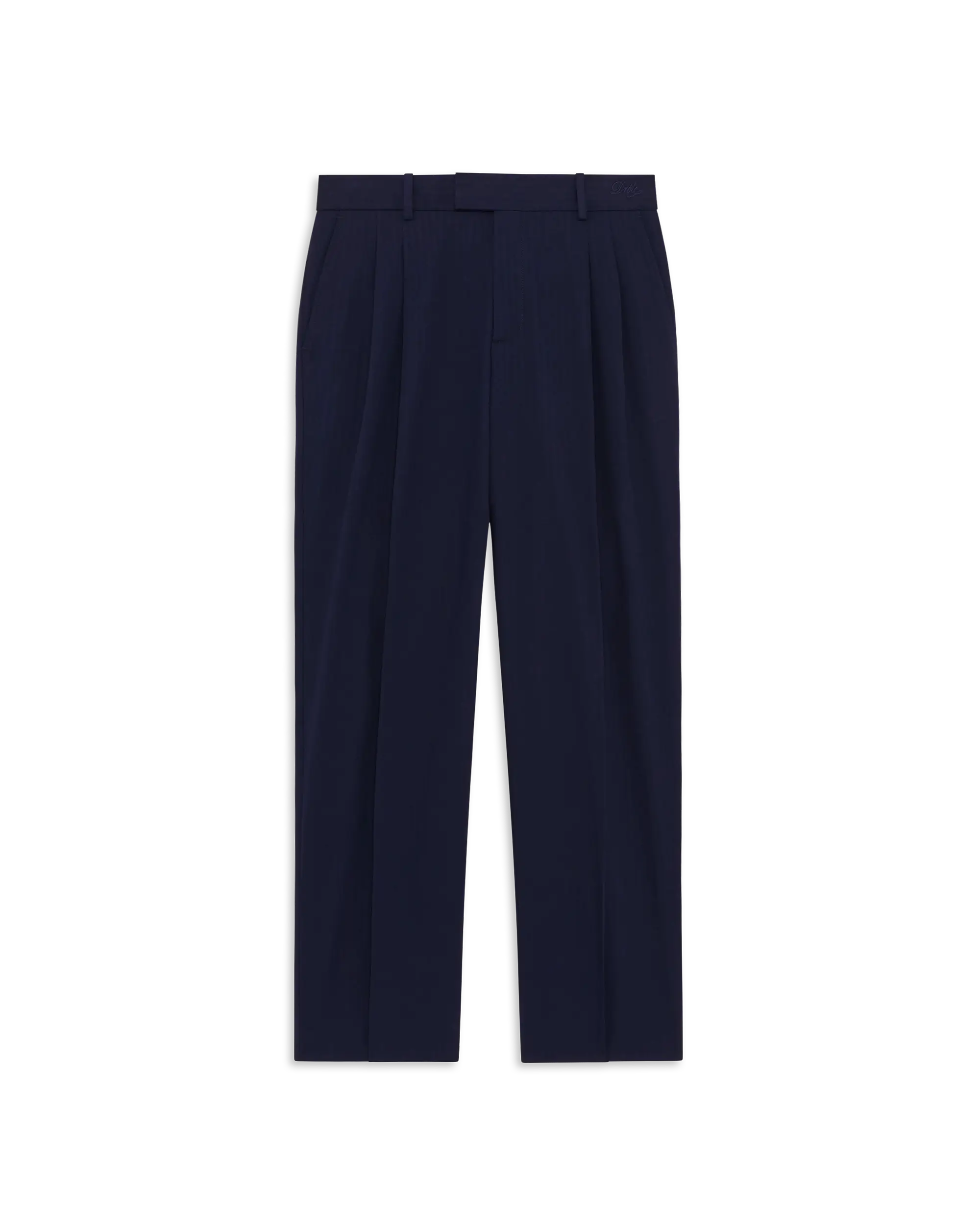 Drôle De Monsieur Golfer Cotton Pants Stoffhose Navy Falten
