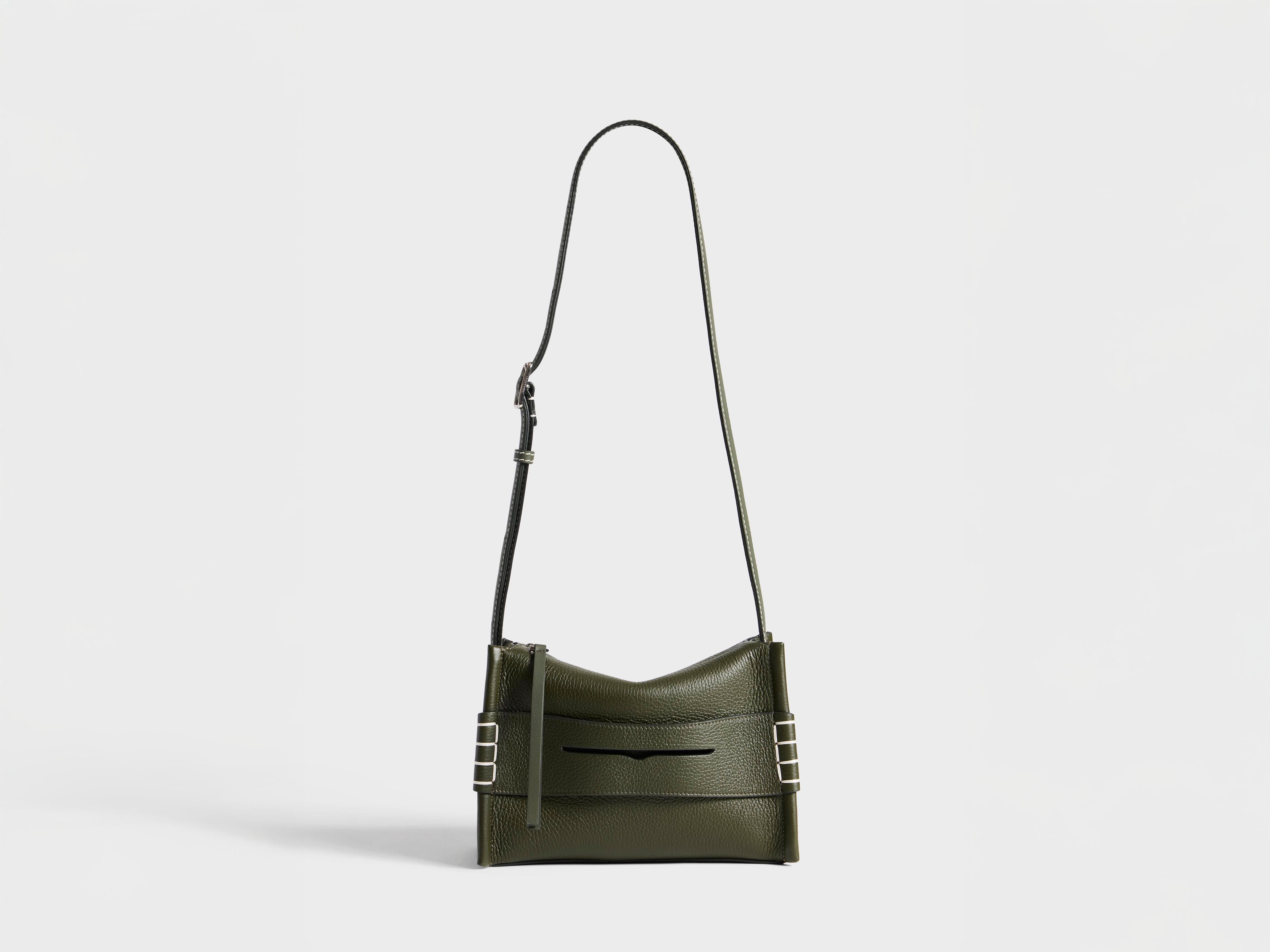 J.W.Anderson Loafer Messenger Tasche Khaki Kalbsleder Small