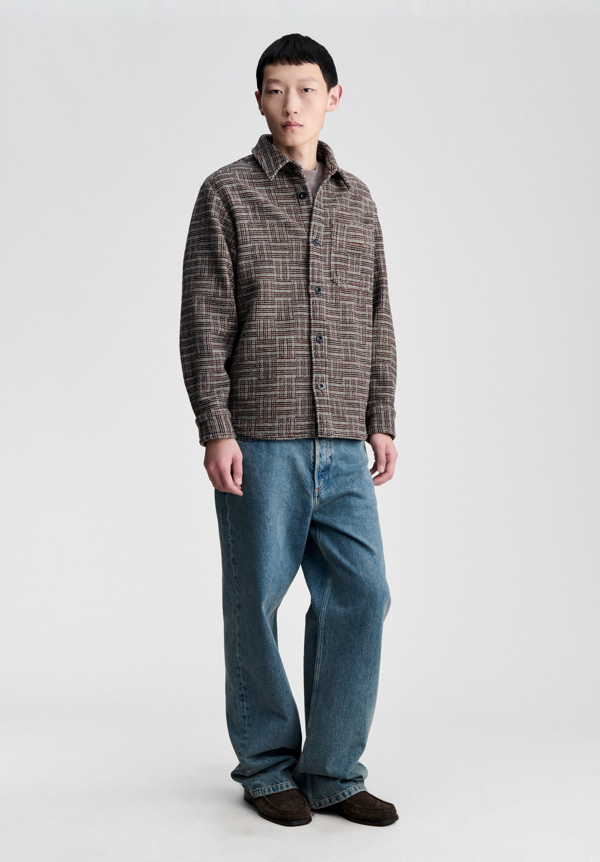 A.P.C. Overshirt bordeauxrot dickes Überhemd Herren L