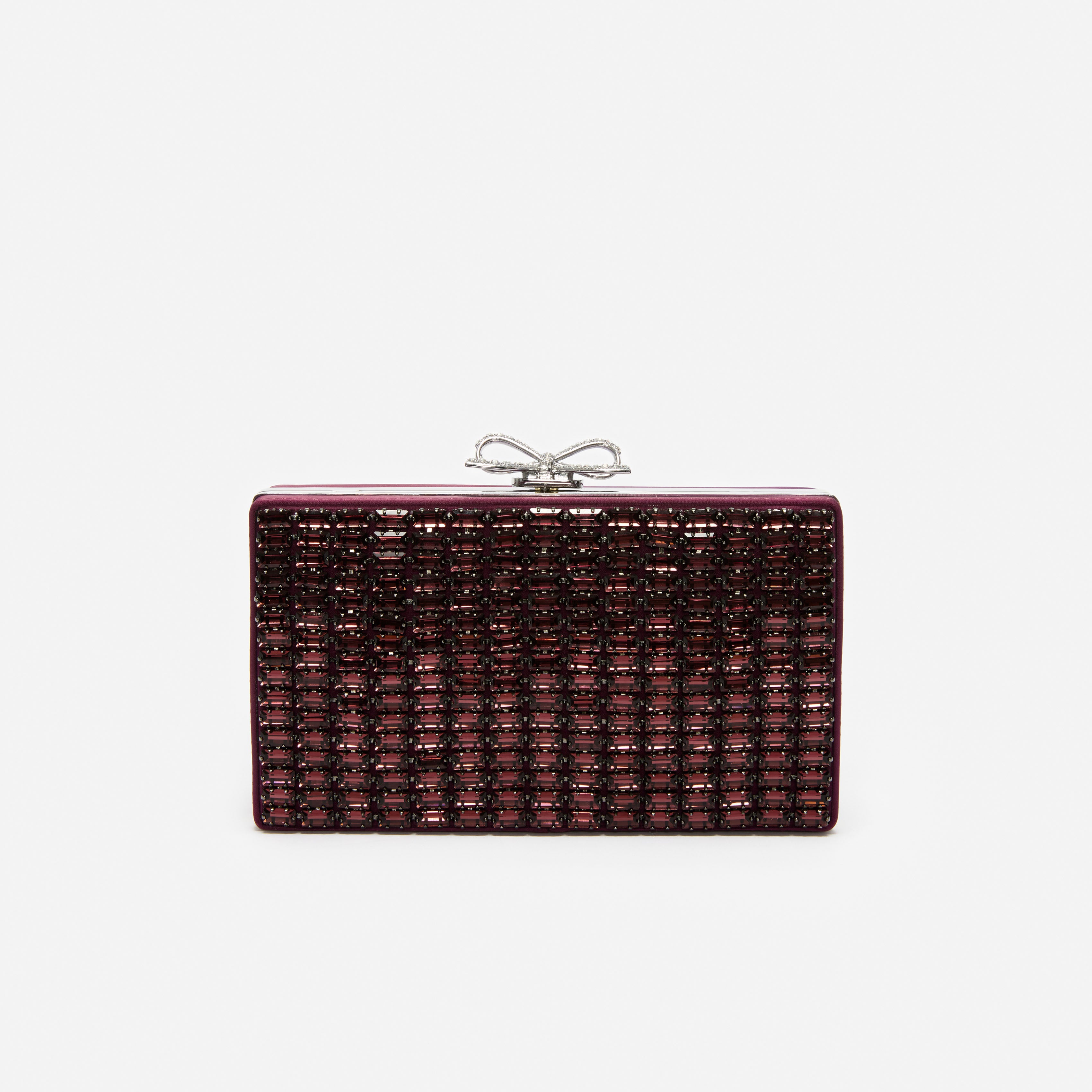 Self Portrait Burgunder Chainmail Clutch Tasche