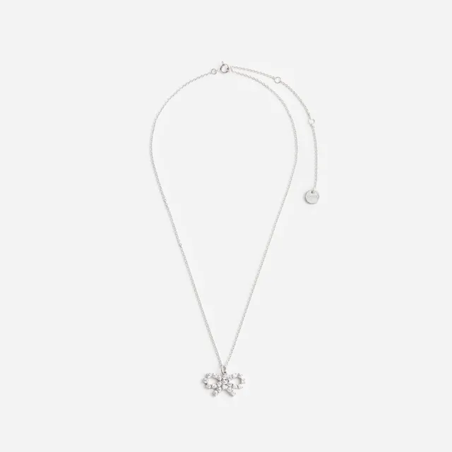 Self Portrait Micro Crystal Bow Halskette Silber