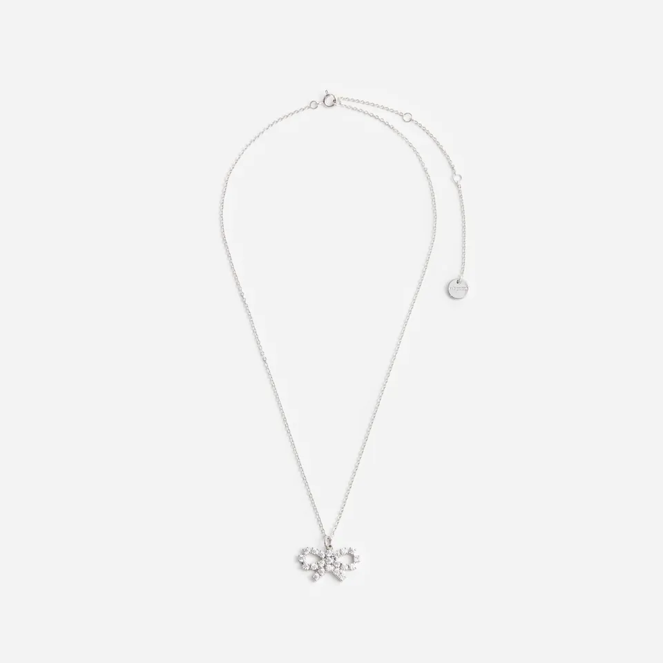 Self Portrait Micro Crystal Bow Halskette Silber
