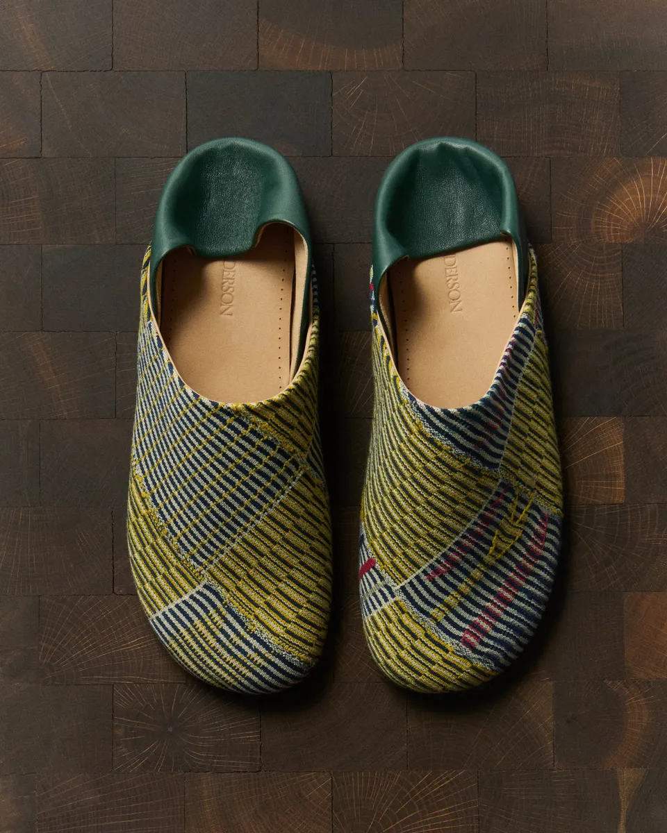 J.W.Anderson Slipper Mules Pantoletten Gelb-Grün Multi