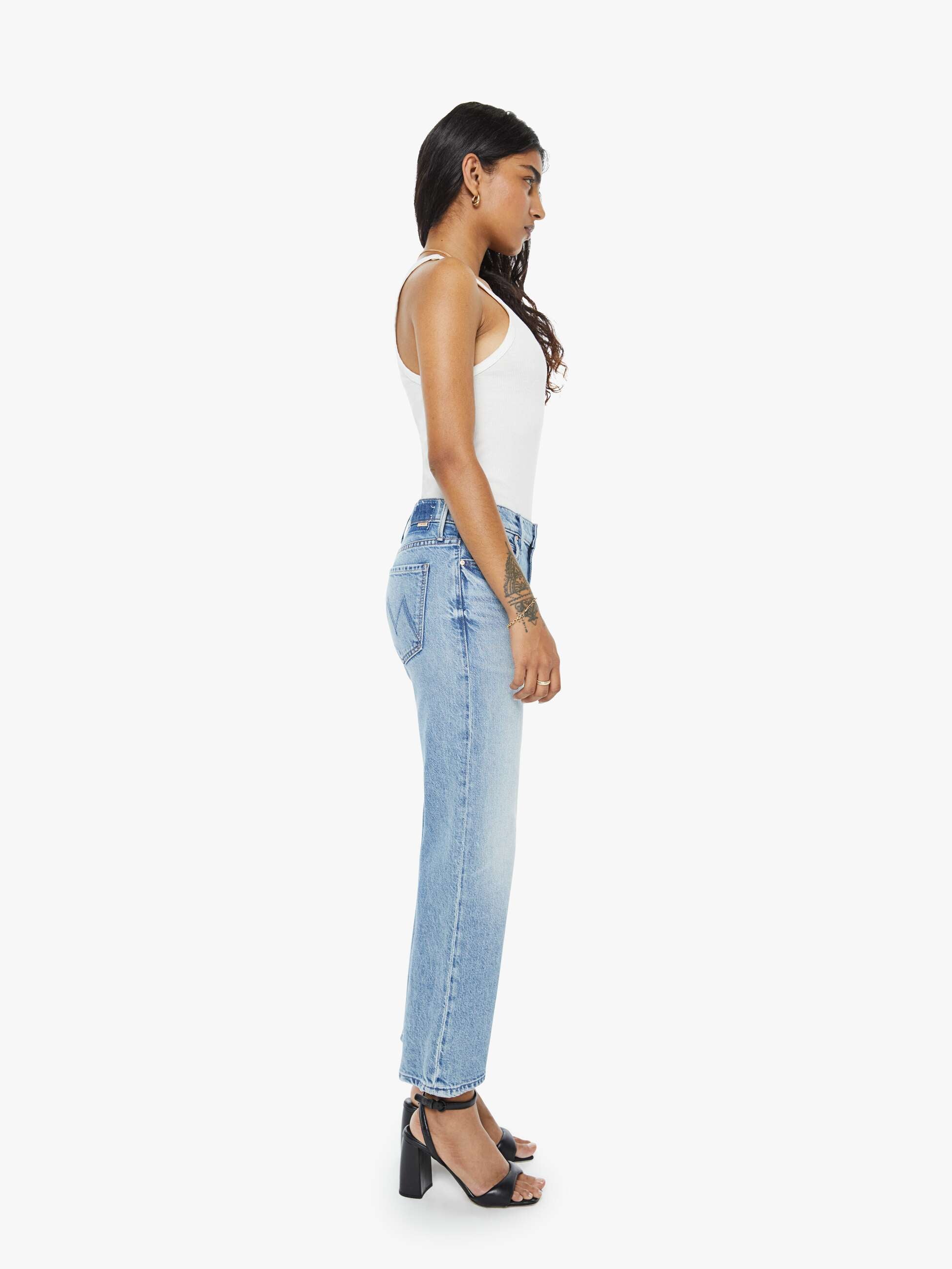 Mother Denim The Lil Kick It Ankle Jeans Hellblau Petite
