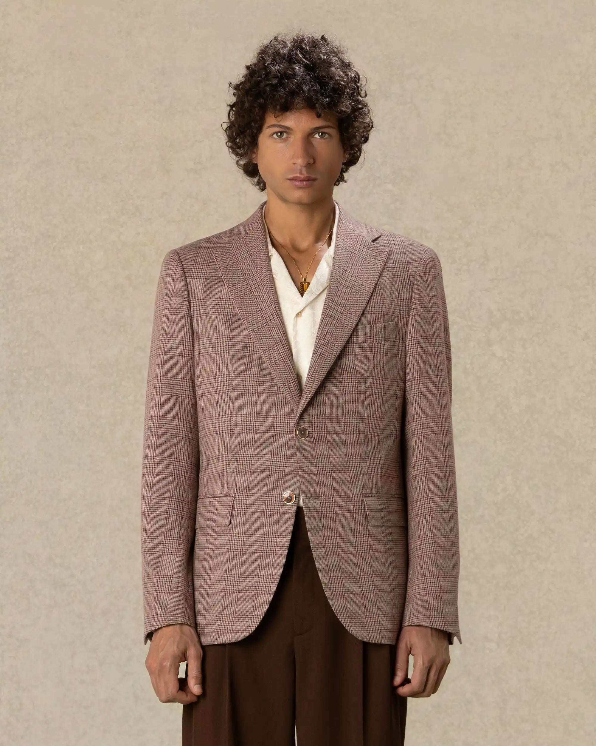 Drôle De Monsieur Prince Of Wales Single Breasted Jacket Sakko Braun