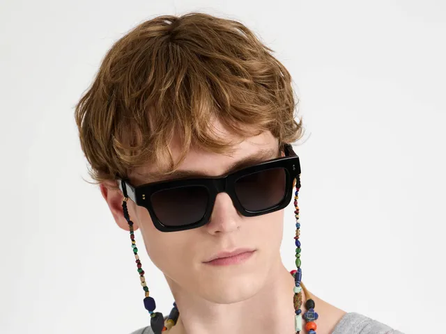 J.W.Anderson JWA02 Sonnenbrille Unisex Schwarz Rechteckig